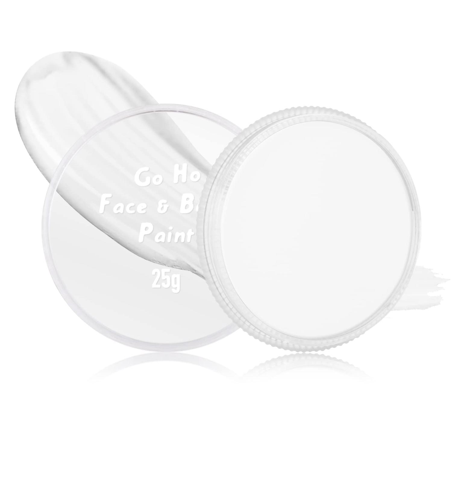 Go Ho White Face Paint 0.88 oz - Safe Water Based Halloween Makeup for Adults & Children - Ideal for Vampire, Skeleton, Clown, Joker SFX Cosplay Costumes - 25g - Buy Online on GoSupps.com