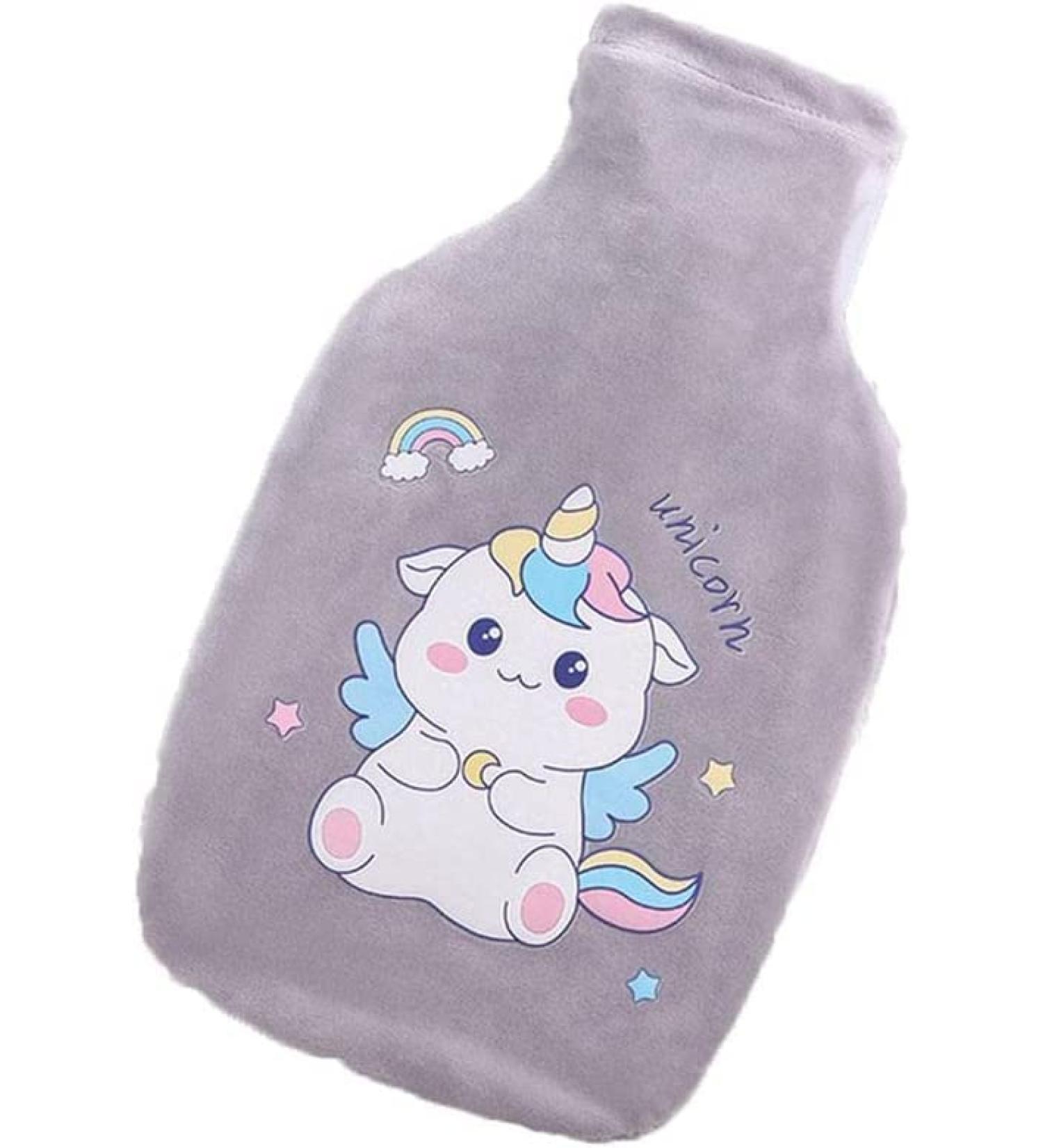 FUFUYO Hot Water Bottle with Cover Horse Pattern Rubber Hot Water Bag for Pain Relief Hand Foot Warmer Gift 1000ml