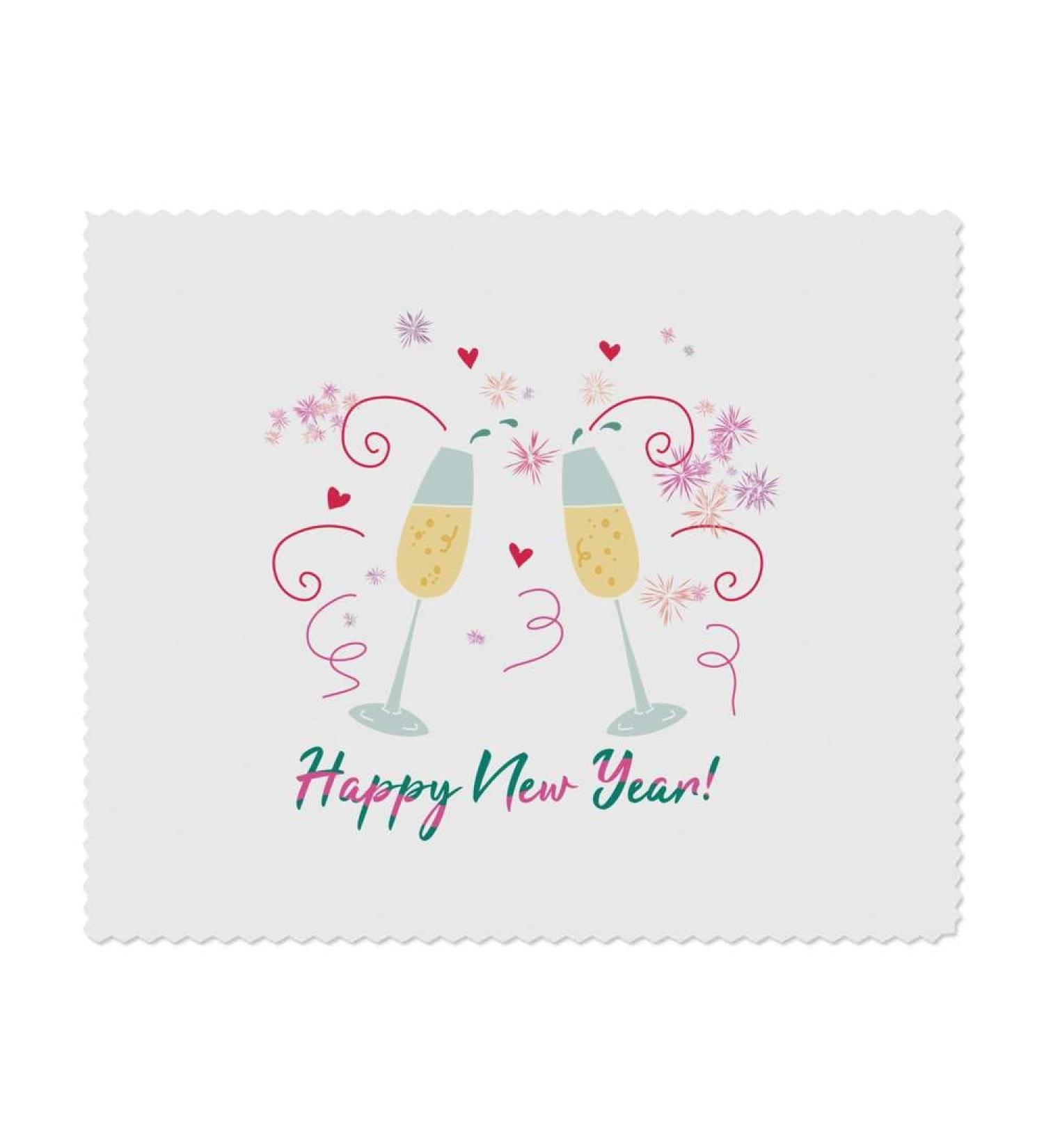 2x Happy New Year Microfiber Lens Cleaning Cloths - Perfect for Glasses & Screens | International Shipping Available - Buy Online on GoSupps.com