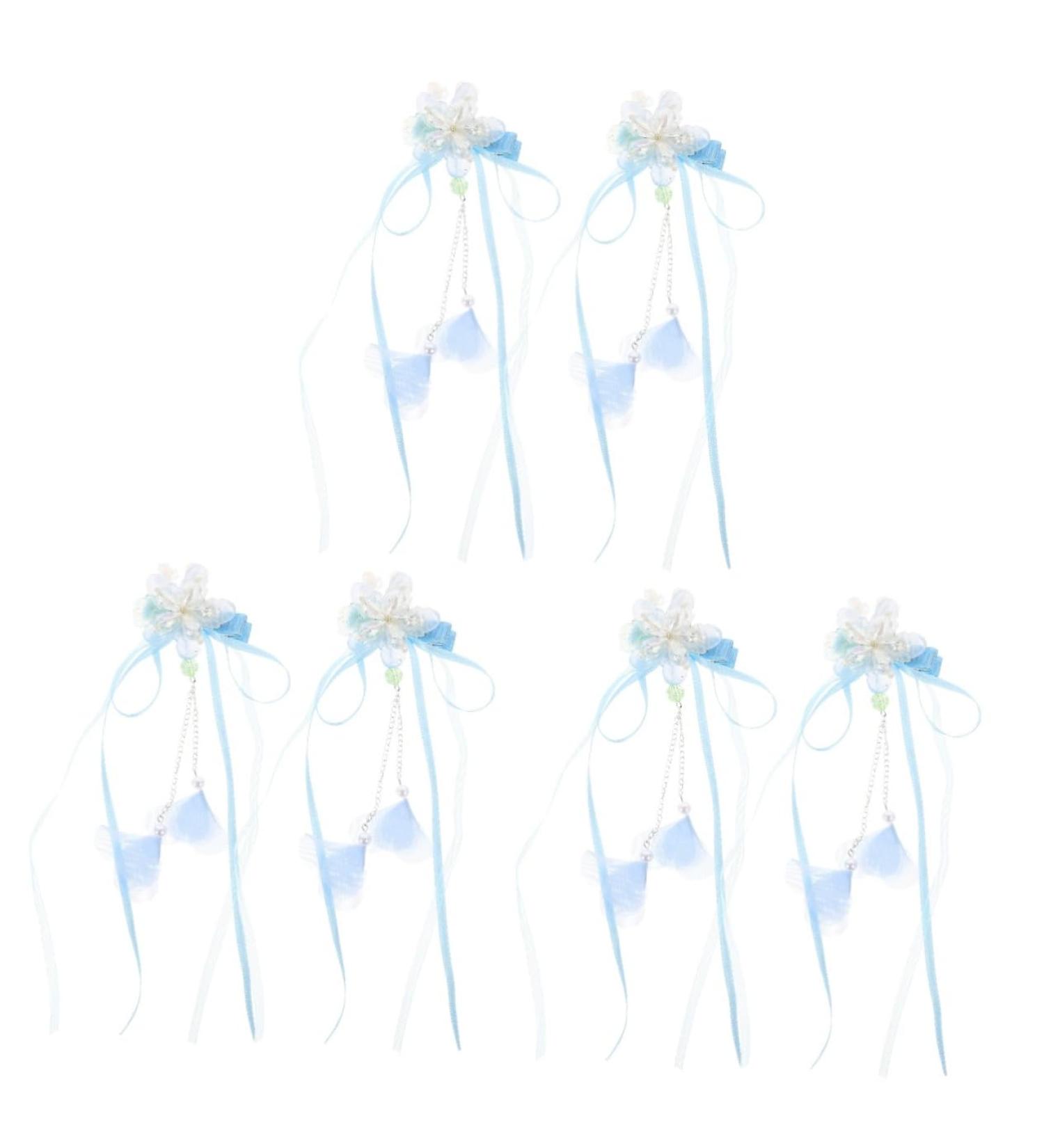 Beaupretty 3 Pairs tassel flower hair clip hair accessories for kids flower headpiece blue hair accessories kid hair accessories dangle tassel hair clip hair clips child the flowers hairpin - Buy Online on GoSupps.com