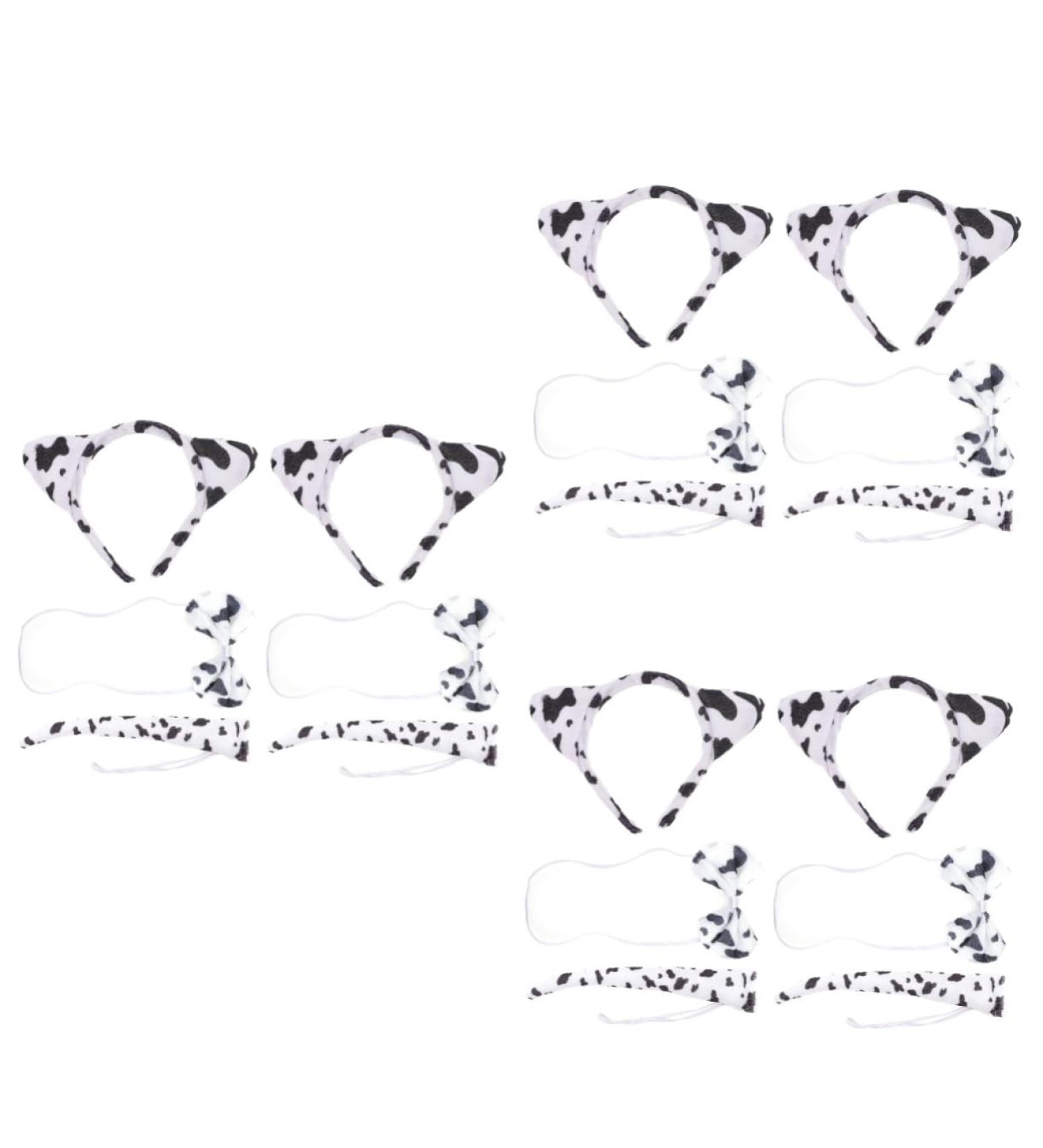 Beavorty 6 Sets Cow Headband Cosplay Cat Ears and Tail Carnival Cow Dress up Cat Costume Accessories Hair Ties with Bows Costume Animal Hair Hoop Animal Ears Hair Hoops Tails Fabric - Buy Online on GoSupps.com