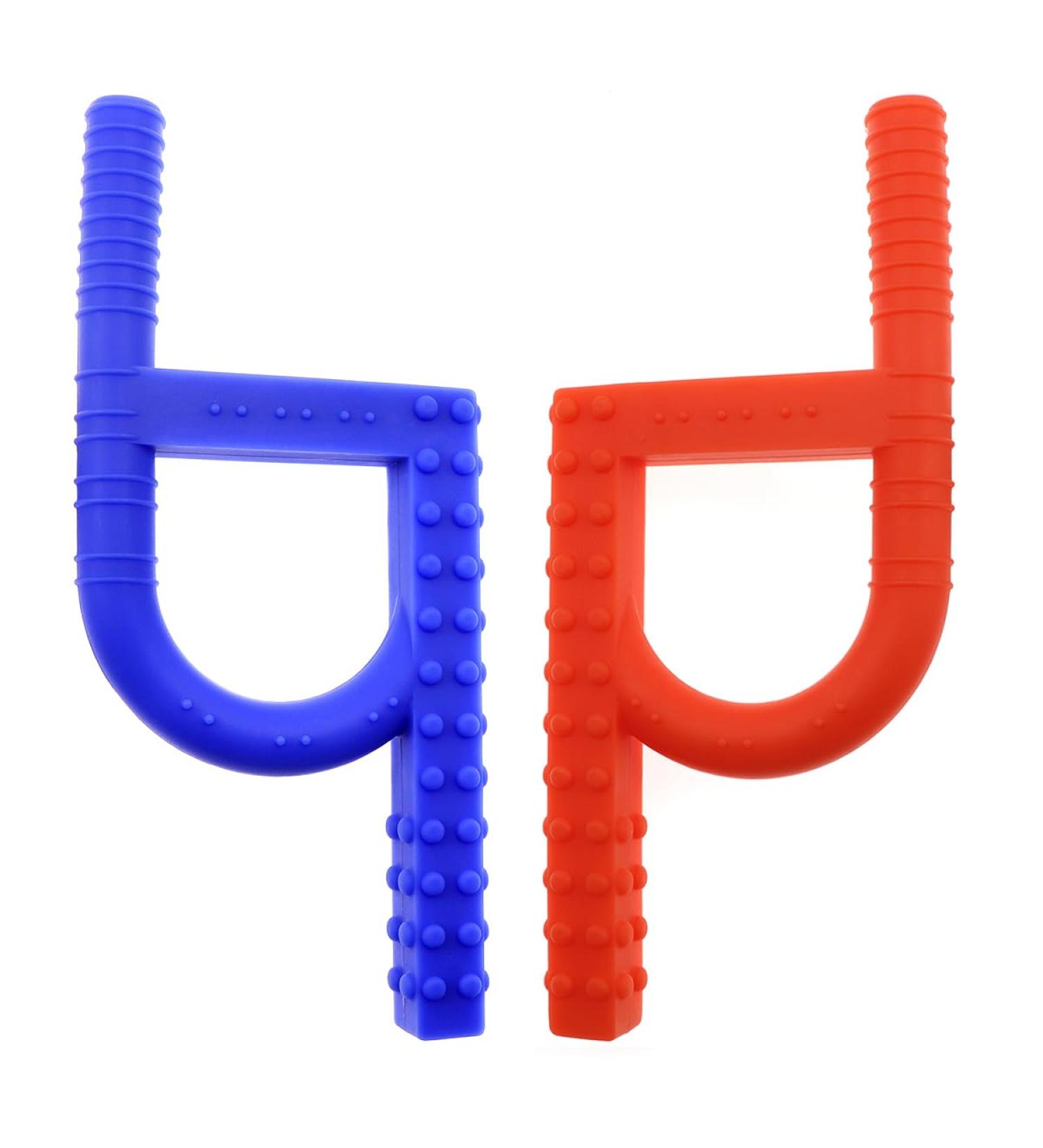 Silicone Teething Ring for Babies - 2 Pack Cooling & Sensory Toy for Teething Relief - Buy Online on GoSupps.com