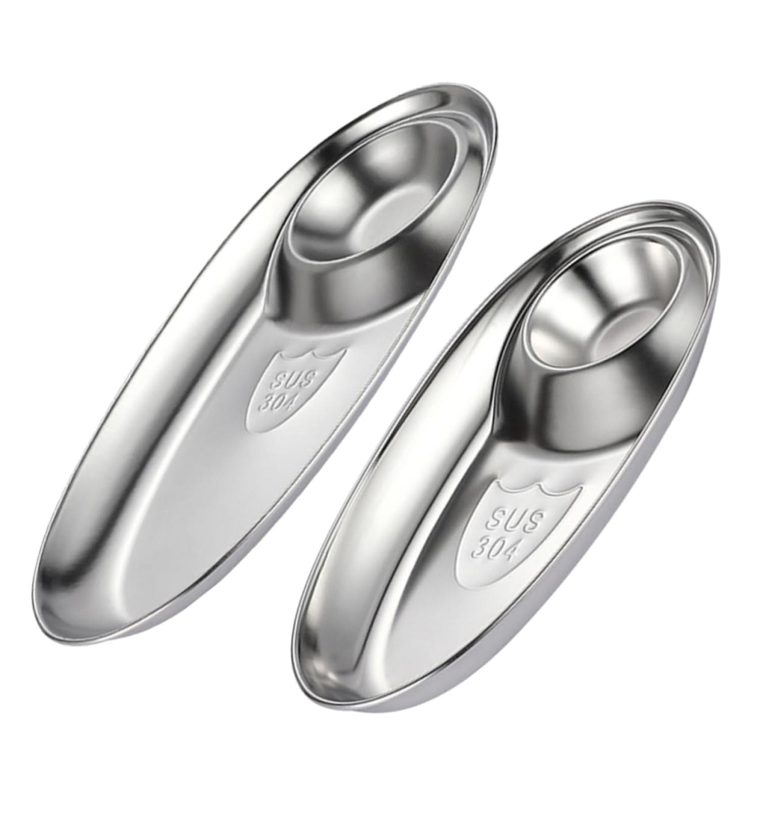Zerodeko 2pcs Sauce Dish Kitchen Utensil Soy Dipping Plate Ketchup Serving Snack Serving Platter Sauce Holder Condiment Bowl Soybean Sauce Container Stainless Steel Ceramics Side re-usable - Buy Online on GoSupps.com