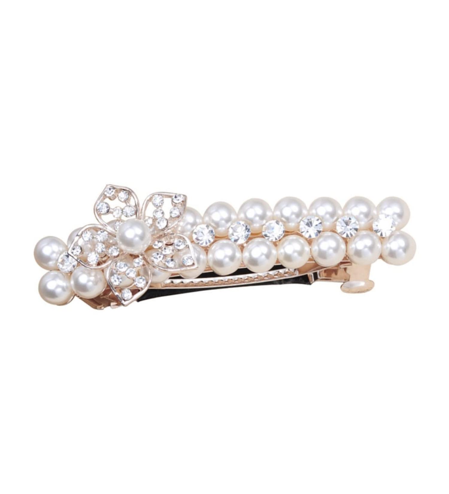 FRCOLOR Drill Hair Clip Hair Pin Hair Barrettes Hair Clip Pearl Hairpin Women Barrettes Hair Accessories Rhinestones Women's White Girl Hair Clip - Buy Online on GoSupps.com
