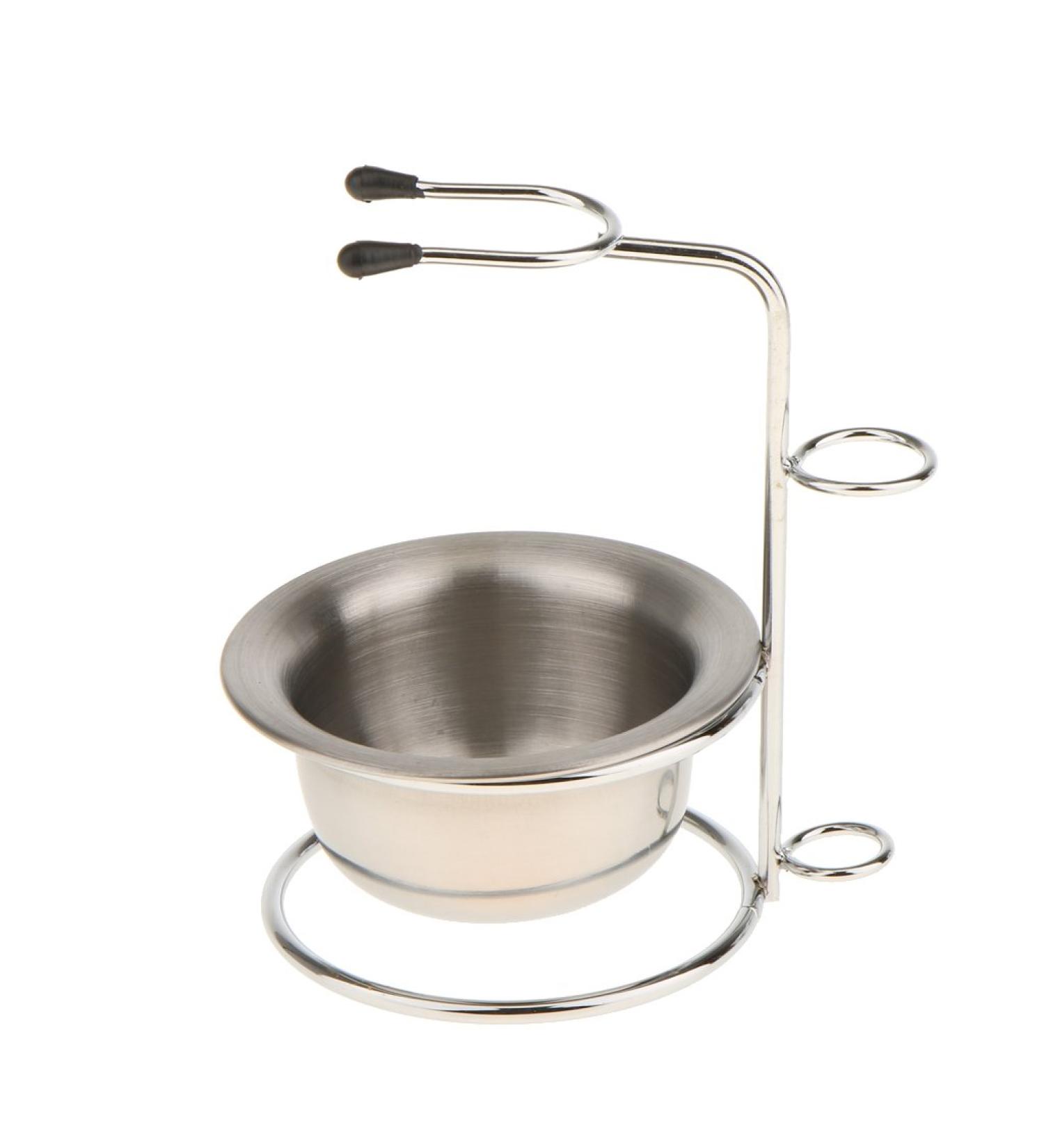 Lefeda Simply Men's Shaving Set - Stainless Steel Razor Stand & Brush Holder in Silver | Premium Beard & Shaving Accessories 7.8x12cm - Buy Online on GoSupps.com