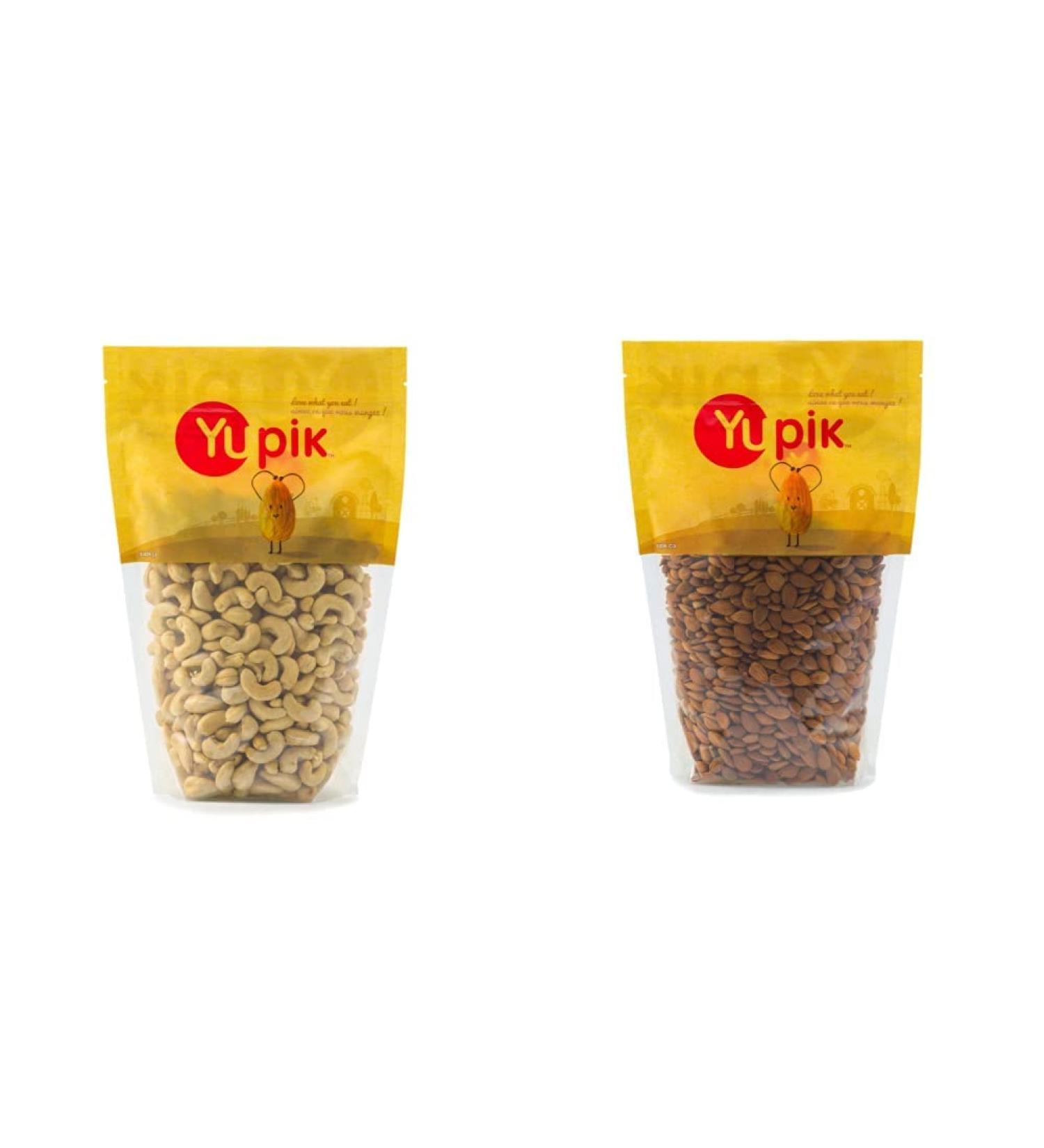 Yupik Raw Cashews Large Unsalted Nuts 1Kg & Almonds 34/36 Small Nuts 1Kg 1 kg (Pack of 1) Raw Cashews + Almonds - Buy Online on GoSupps.com
