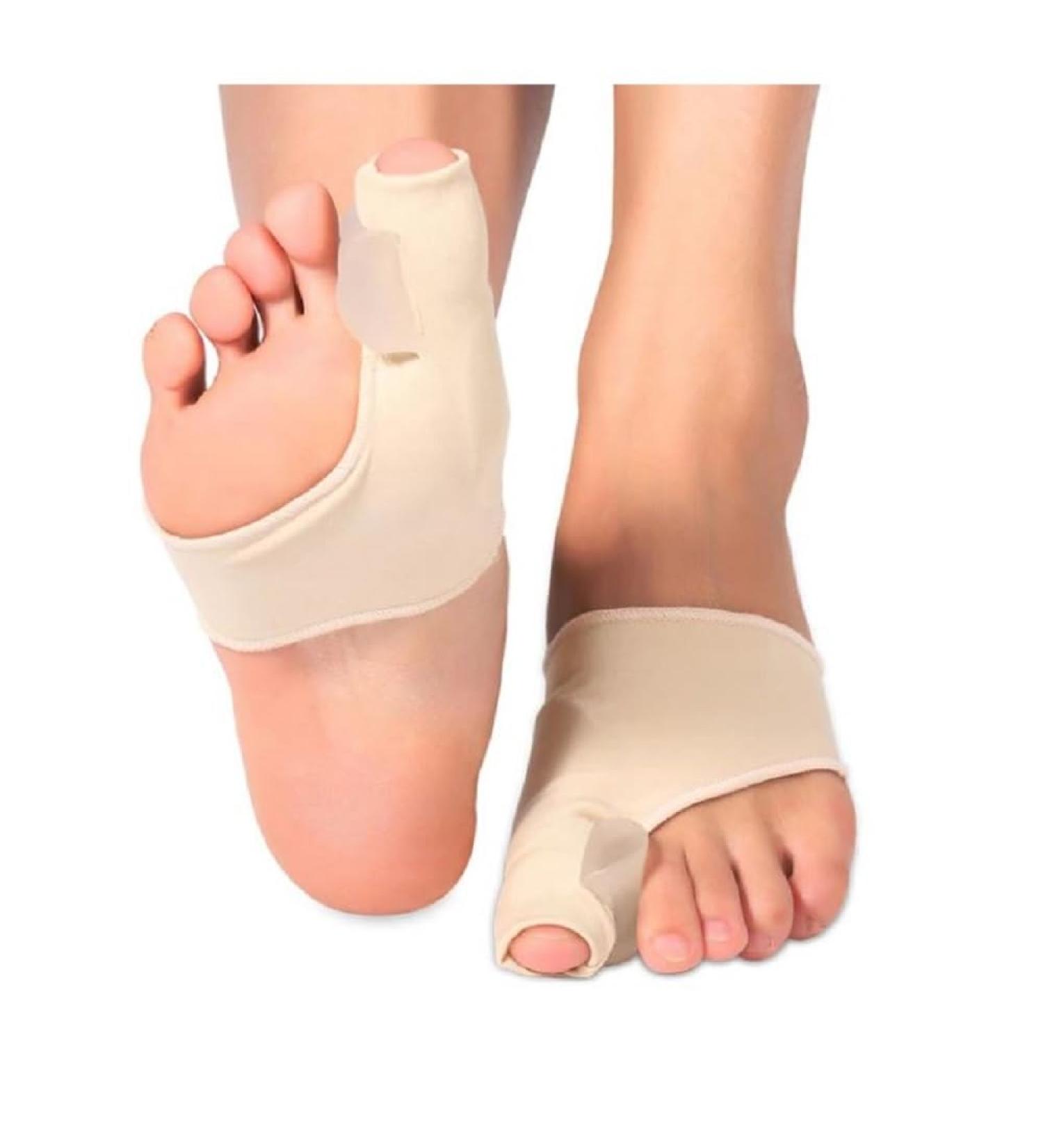 1 pair hallux valgus correction hallux valgus rail bale toe correction bunion corrector hallux valgus bandage bale pad built-in silicone wager and toe splinters beige