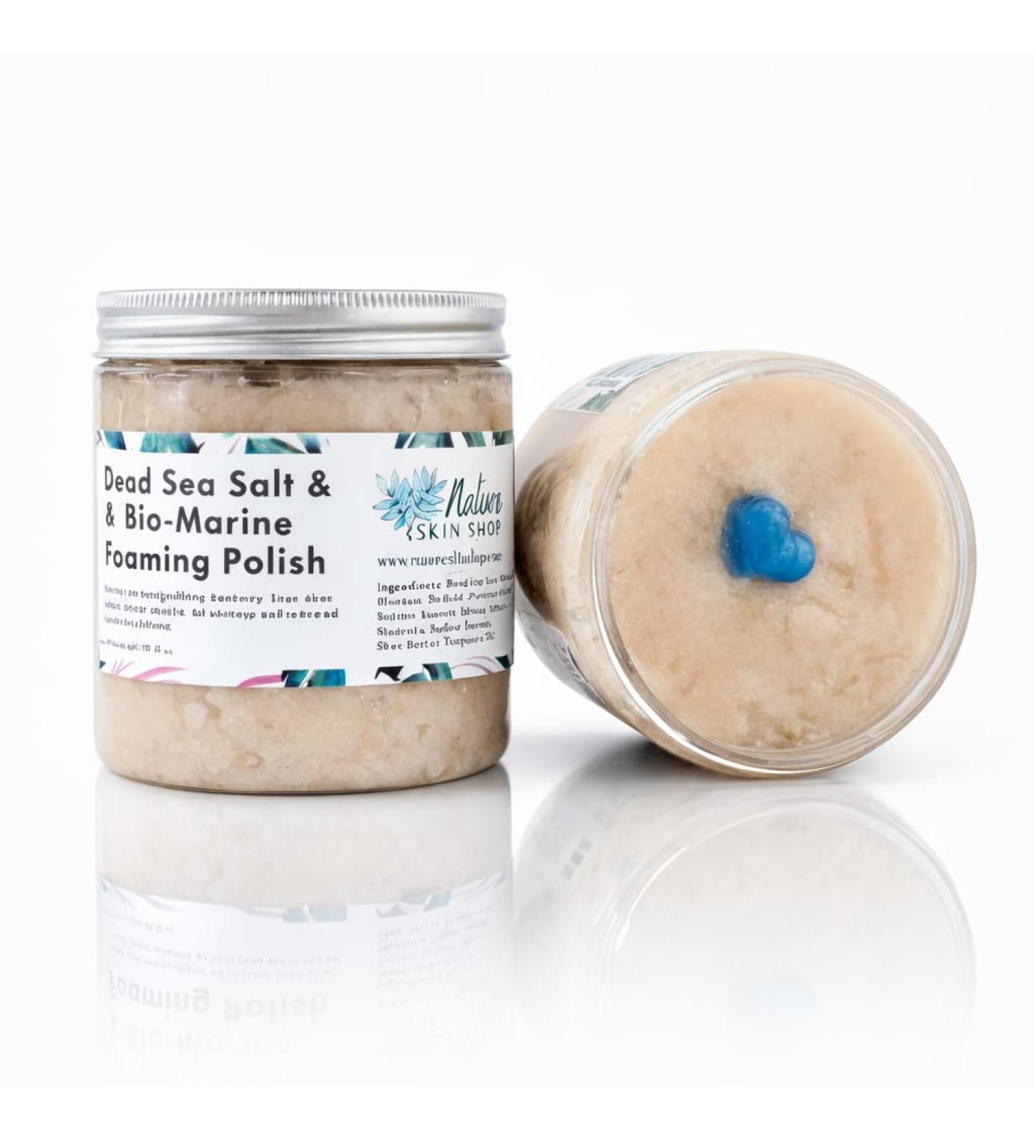 Nature Skin Shop Dead Sea Salt & Bio-Marine Foaming Polish - 10 Ounces - Exfoliating Body Scrub with Organic Sea Kelp & Spirulina - Mineral Rich Detox Wash for Rough Skin 10 Fl Oz (Pack of 1) - Buy Online on GoSupps.com