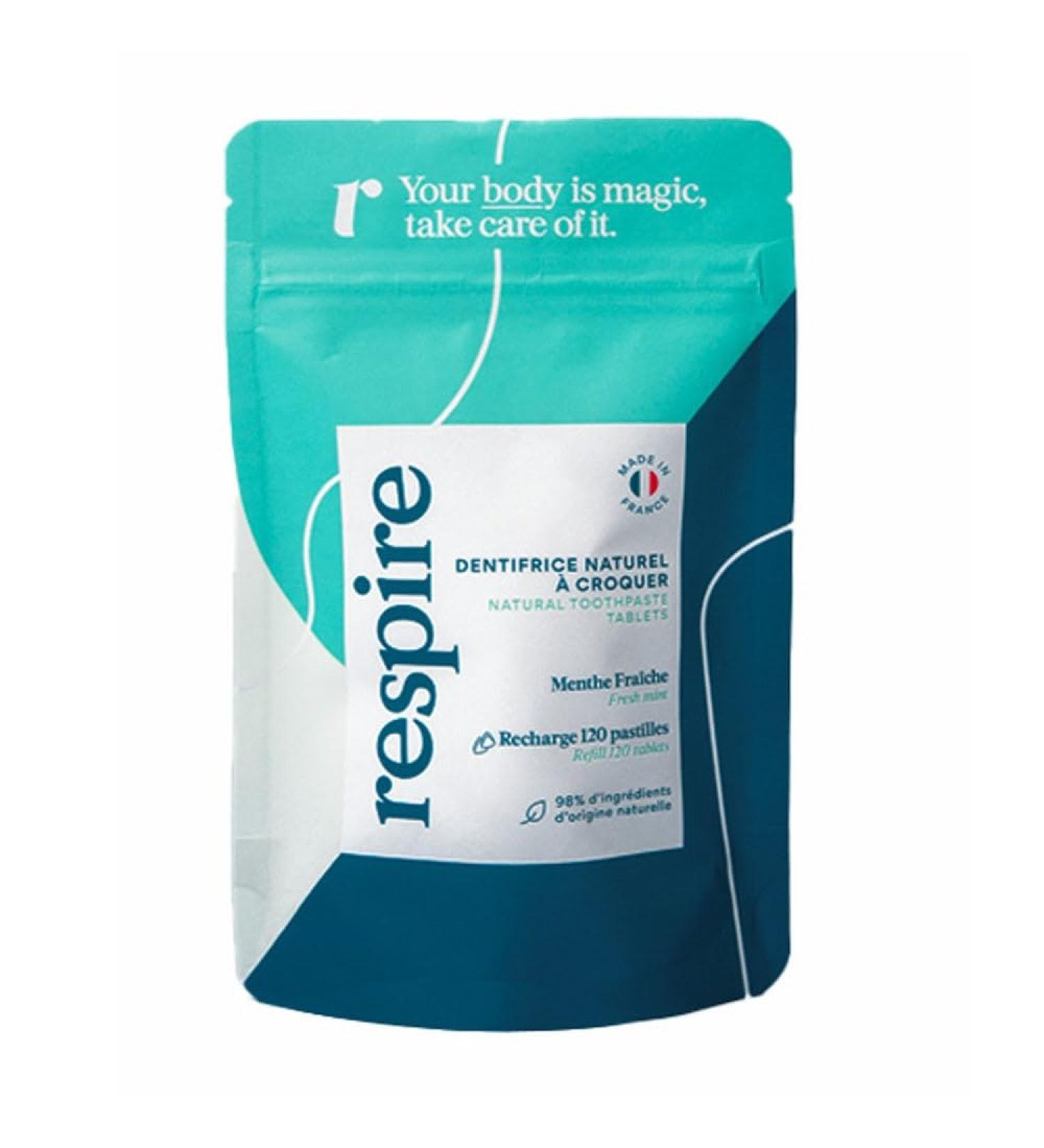 Breathe Natural Toothpaste to Chew Fresh Mint Refill of 120 Lozenges