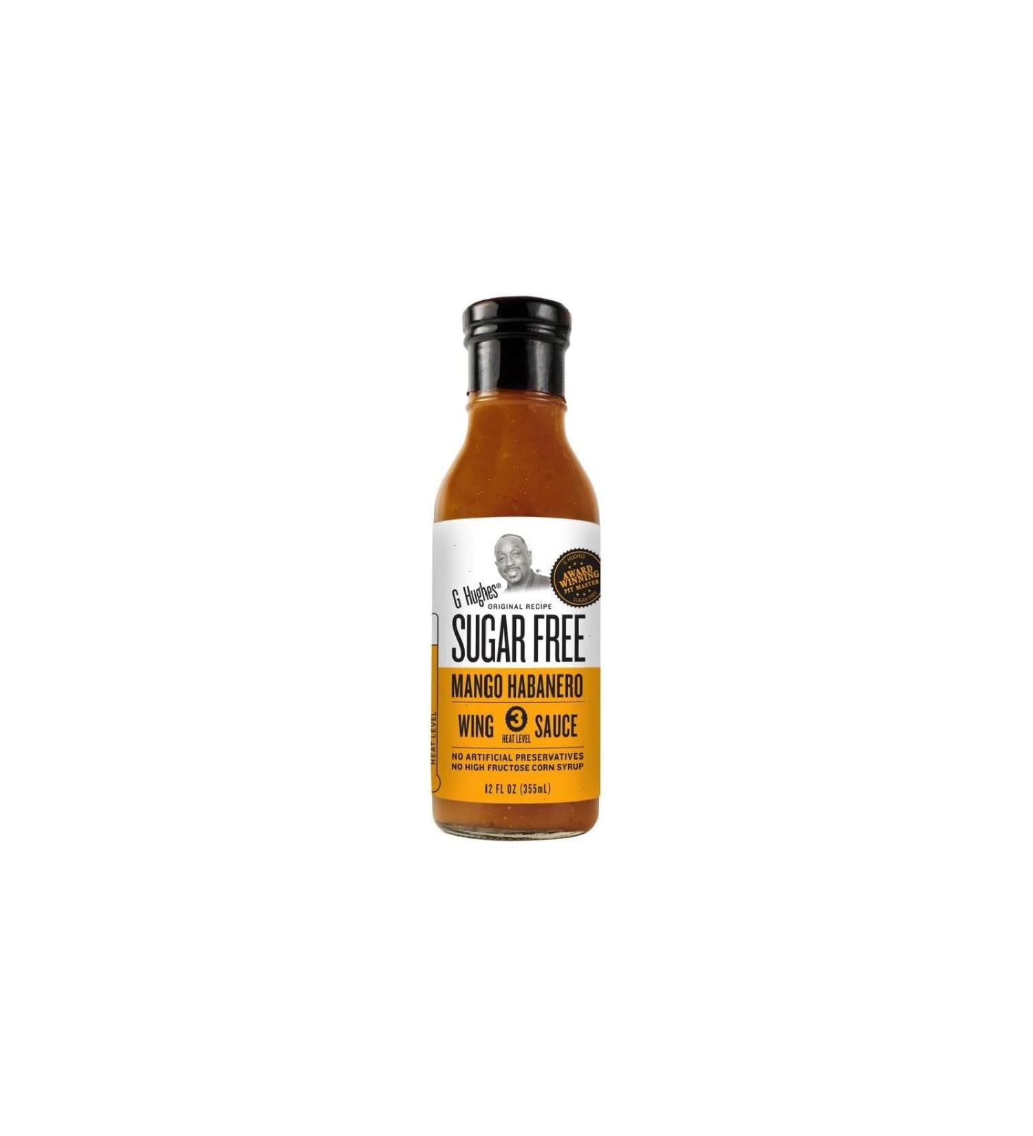 G. Hughes Smokehouse Sugar Free Wing Sauce (12 oz) - Mango Habanero Medium Hot - Buy Online on GoSupps.com