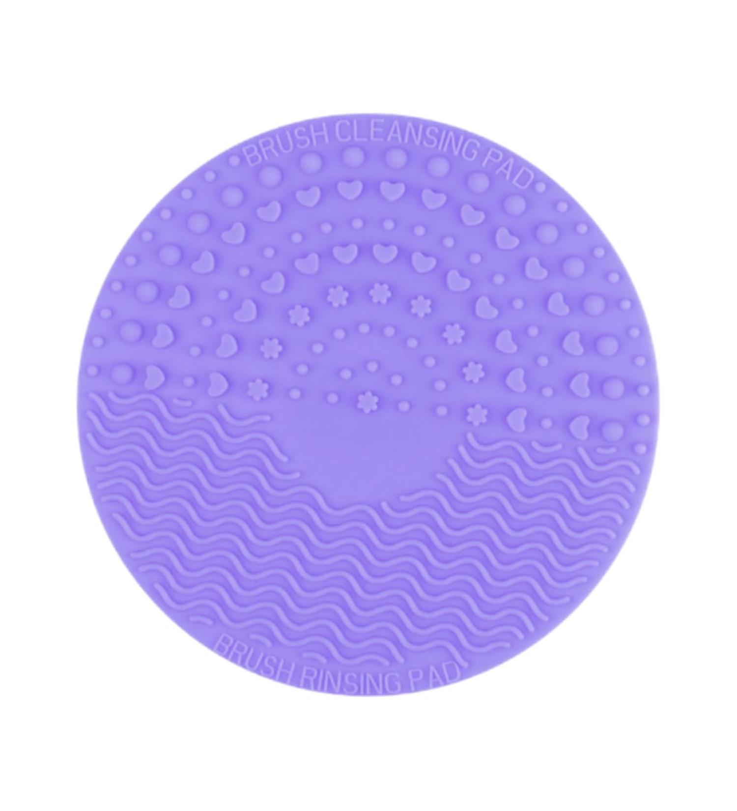 Makeup Brush Cleaner Mat - Round Silicone Cleaning Pad for Makeup Tools - Purple - Buy Online on GoSupps.com