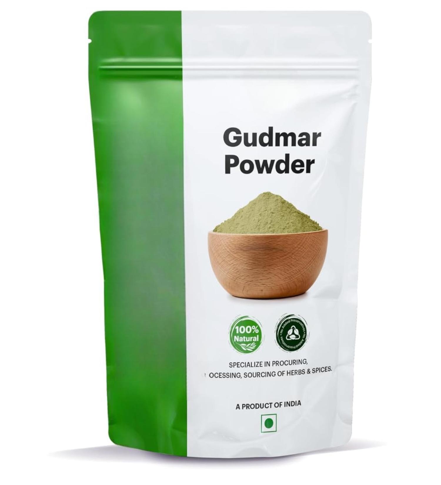 Gurmar Leaves Powder Madhunashini Powder in Resealable Pouch Gymnema Sylvestre Vegan & Paraben Free -200g - Buy Online on GoSupps.com