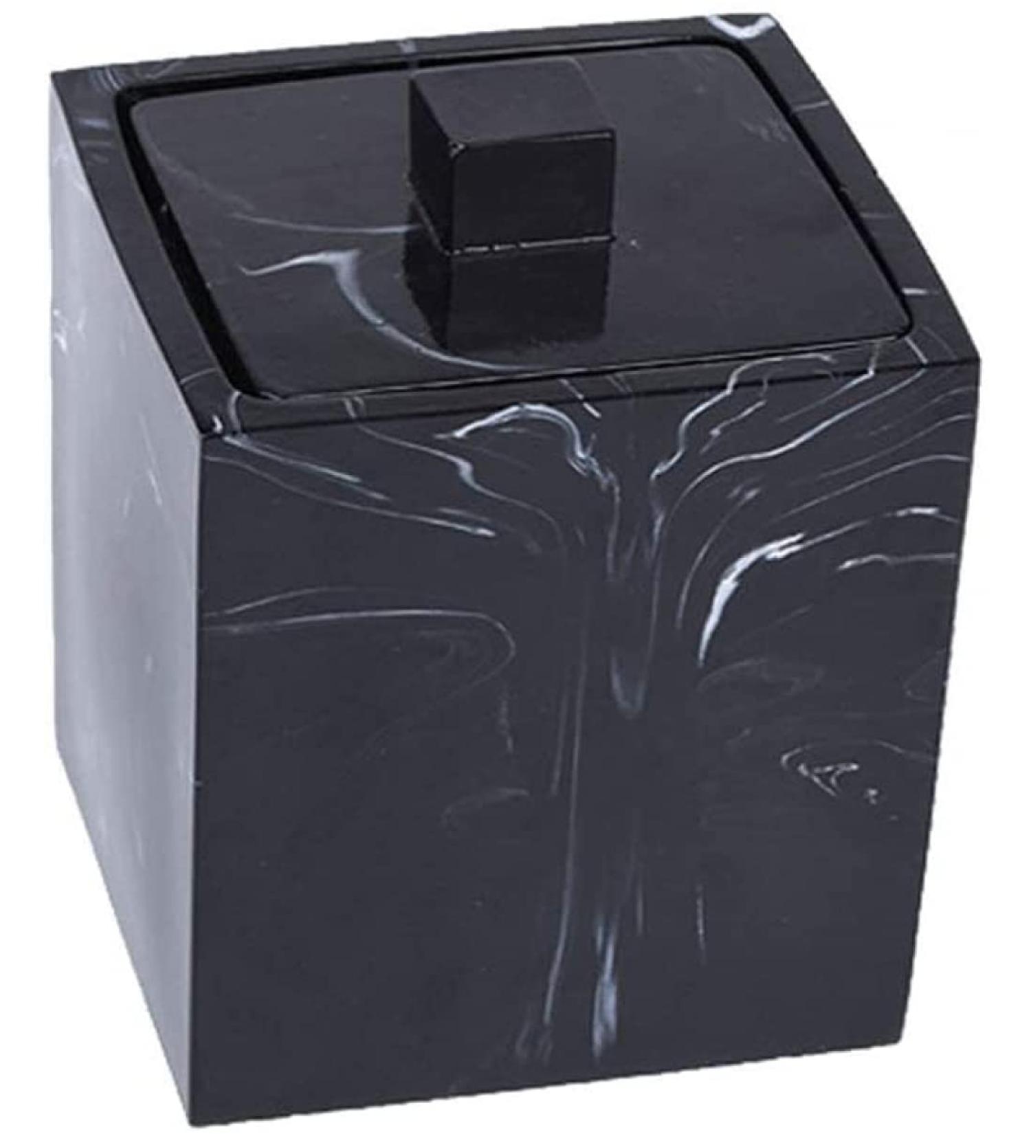 TSTSM Black Marble Cotton Swab Box with Lid Stylish Makeup Storage for Cotton Swabs - Buy Online on GoSupps.com