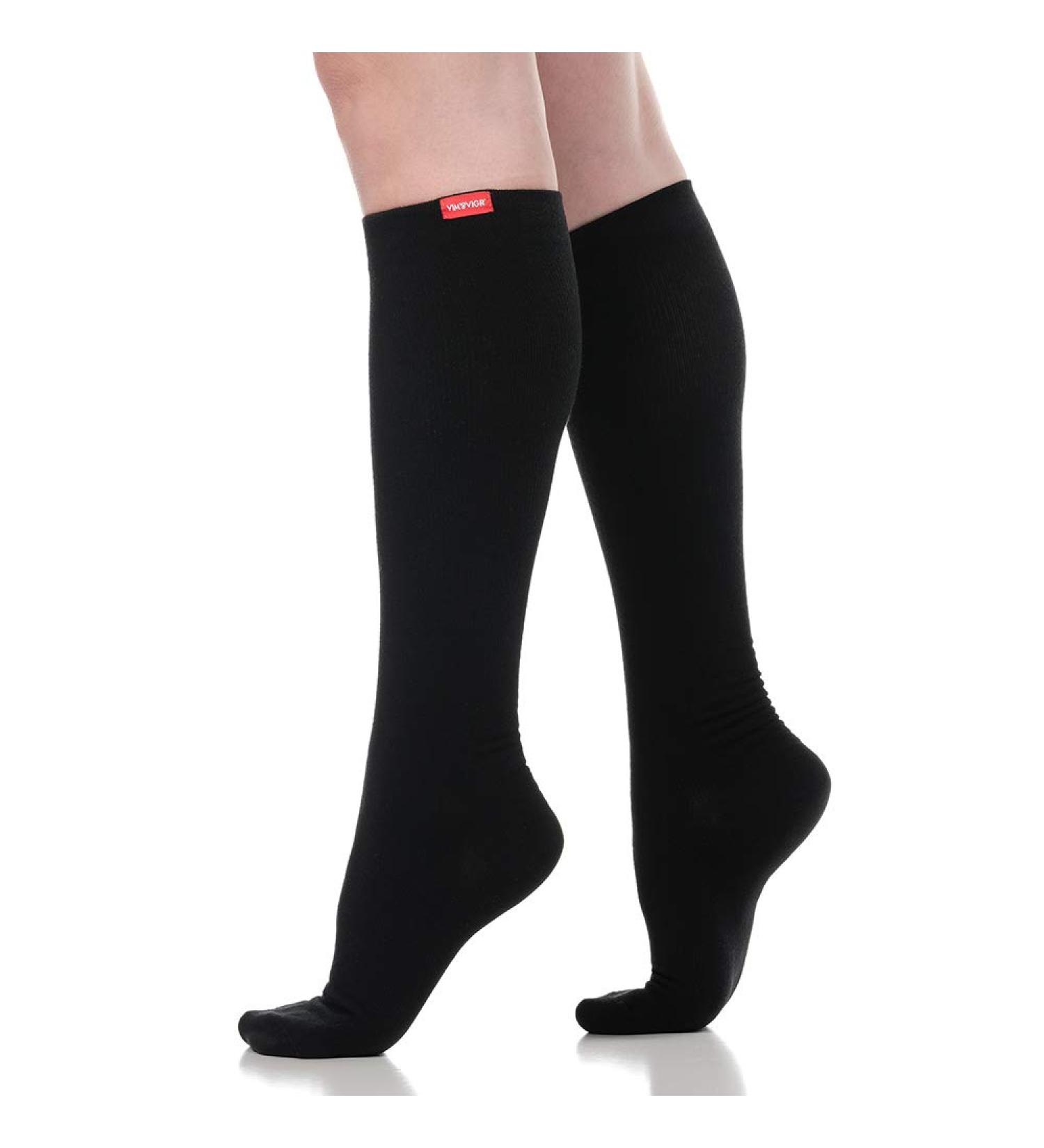 VIM & VIGR Women's Large Moisture-Wick Nylon Solid Black Compression Socks - Enhance Comfort & Style - Buy Online on GoSupps.com