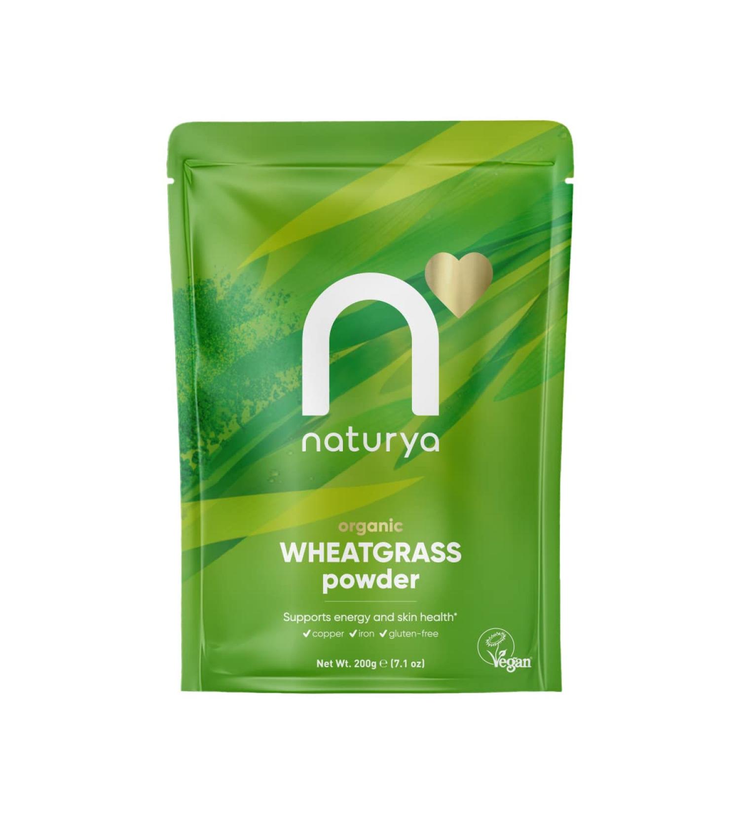 Naturya Organic Wheatgrass Powder 200g - Pure and Nutrient-Rich Superfood - Buy Online on GoSupps.com