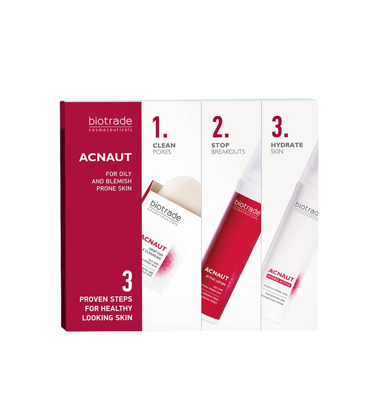 3 Steps Anti Blemishes Set for Healthy Skin No Spots No Breakouts Suitable for Pimples and Blackheads Regulates Oiliness Visible results within 14 days - Buy Online on GoSupps.com
