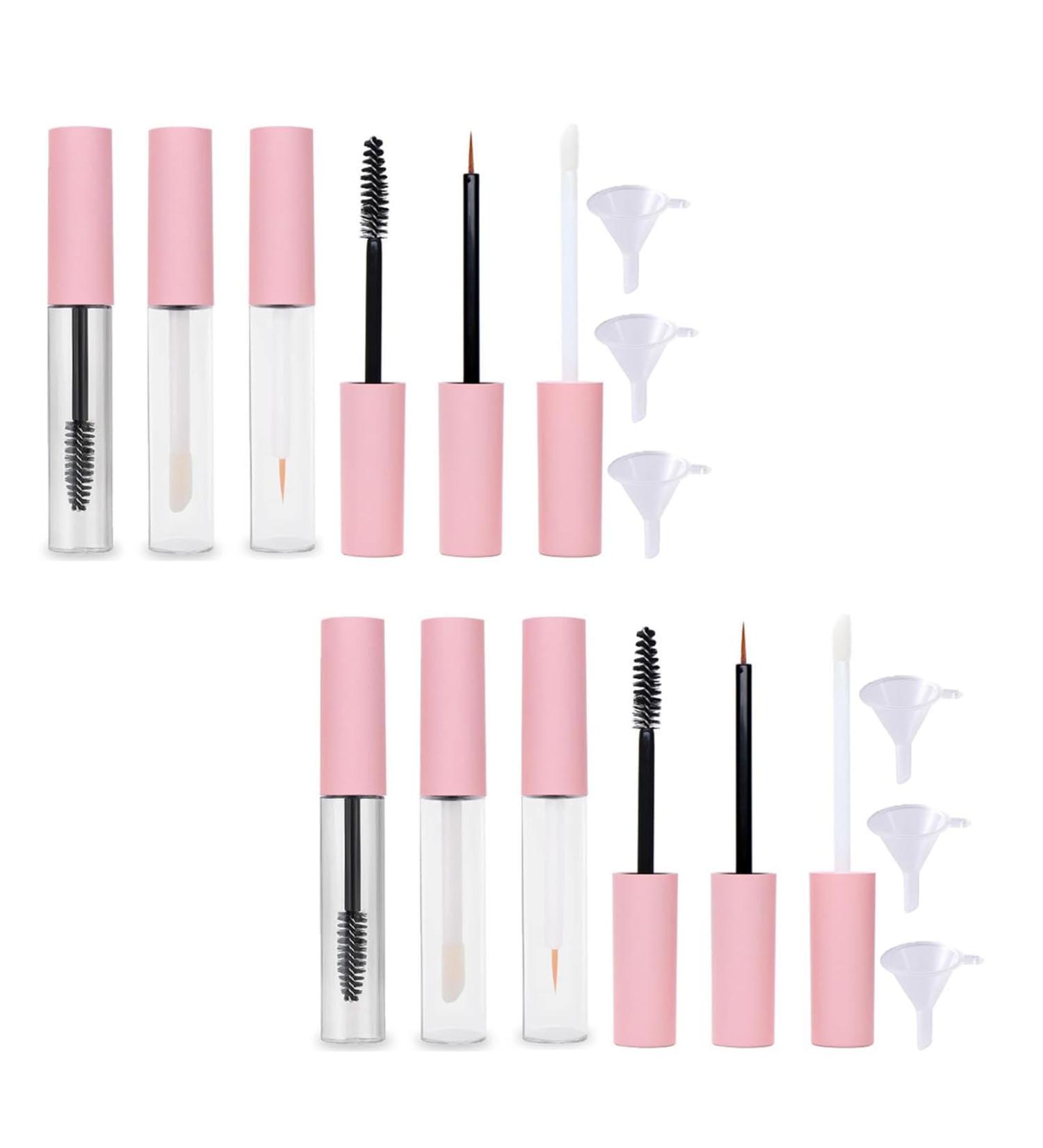 10ml Empty Mascara Tube and Wand Glass Amber Empty Mascara Tube Eyeliner Tube and Lip Gloss Tubes Rubber Inserts and Funnels for Castor Oil (6PCS) - Buy Online on GoSupps.com