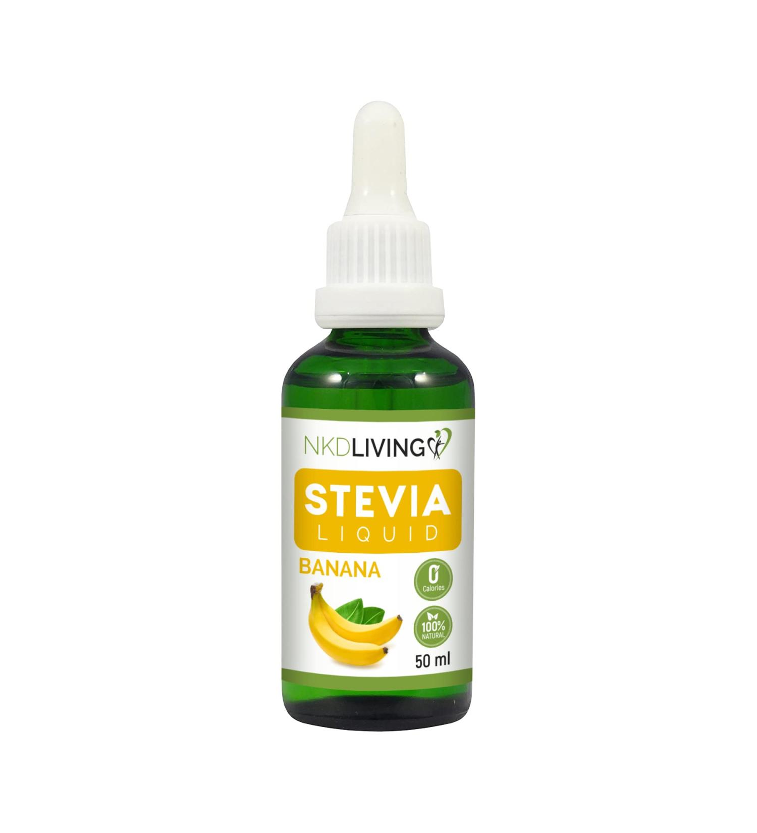 NKD Living Pure Stevia Liquid Drops 50ml (Banana)