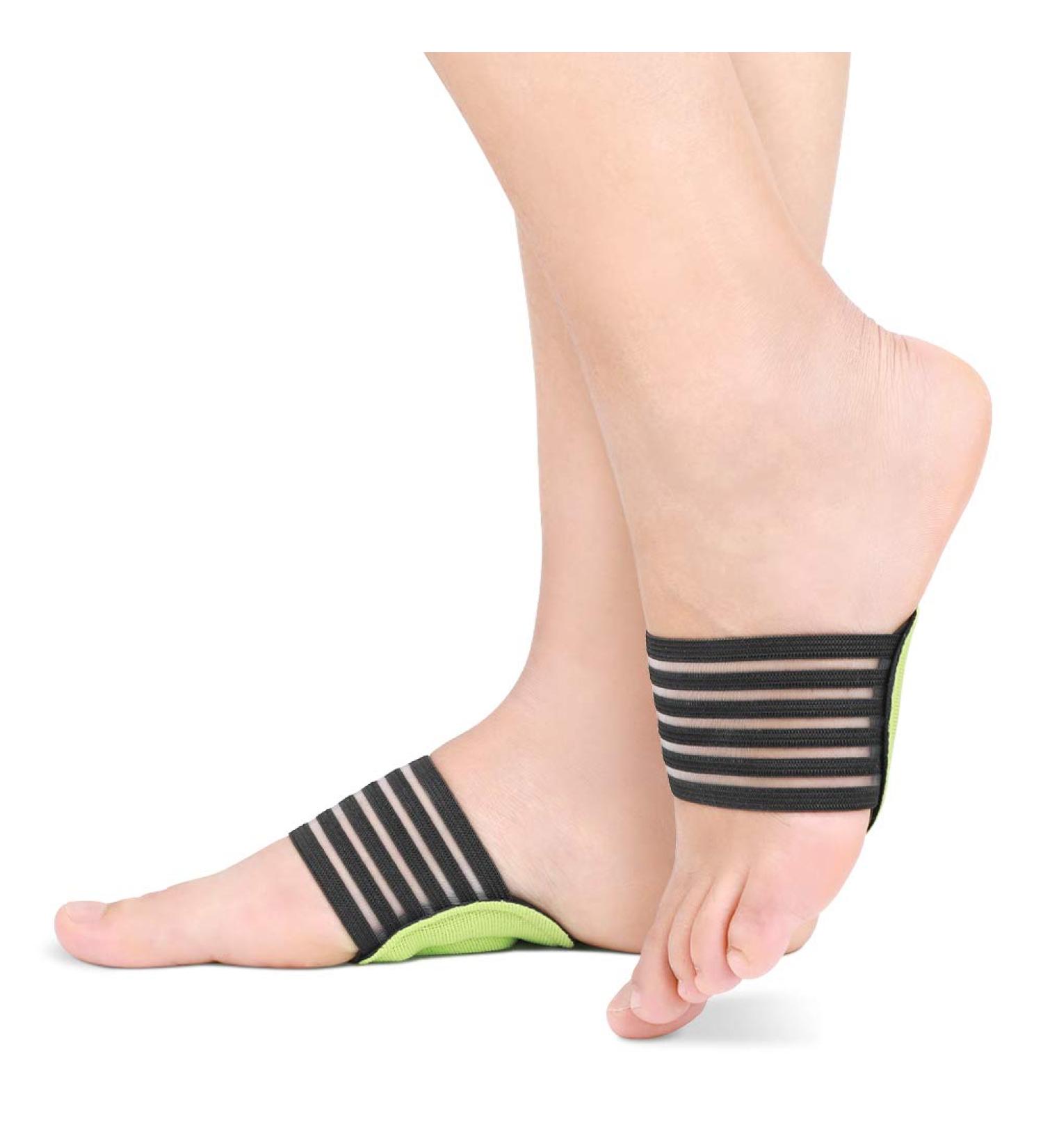 Orthotic Arch Support Brace for Plantar Fasciitis - Gel Strap for Men & Women | Relief for Flat Feet & High Arches - Comfortable Compression Wraps in Green - Buy Online on GoSupps.com