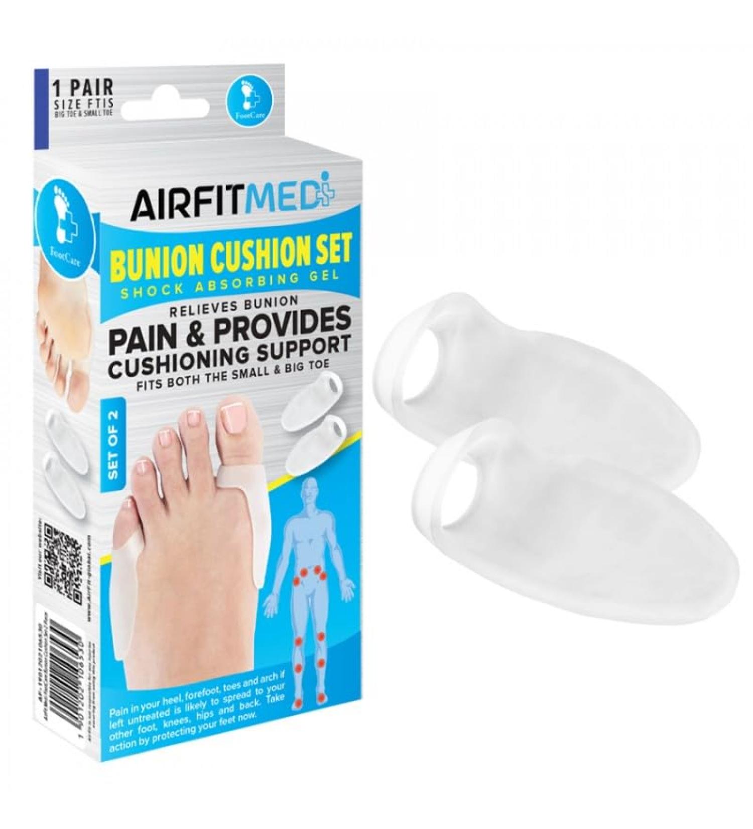 Footcare Bunion Cushion Set - 2 Piece Bunion Corrector & Toe Separator for Pain Relief & Straightening | International Shipping - Buy Online on GoSupps.com