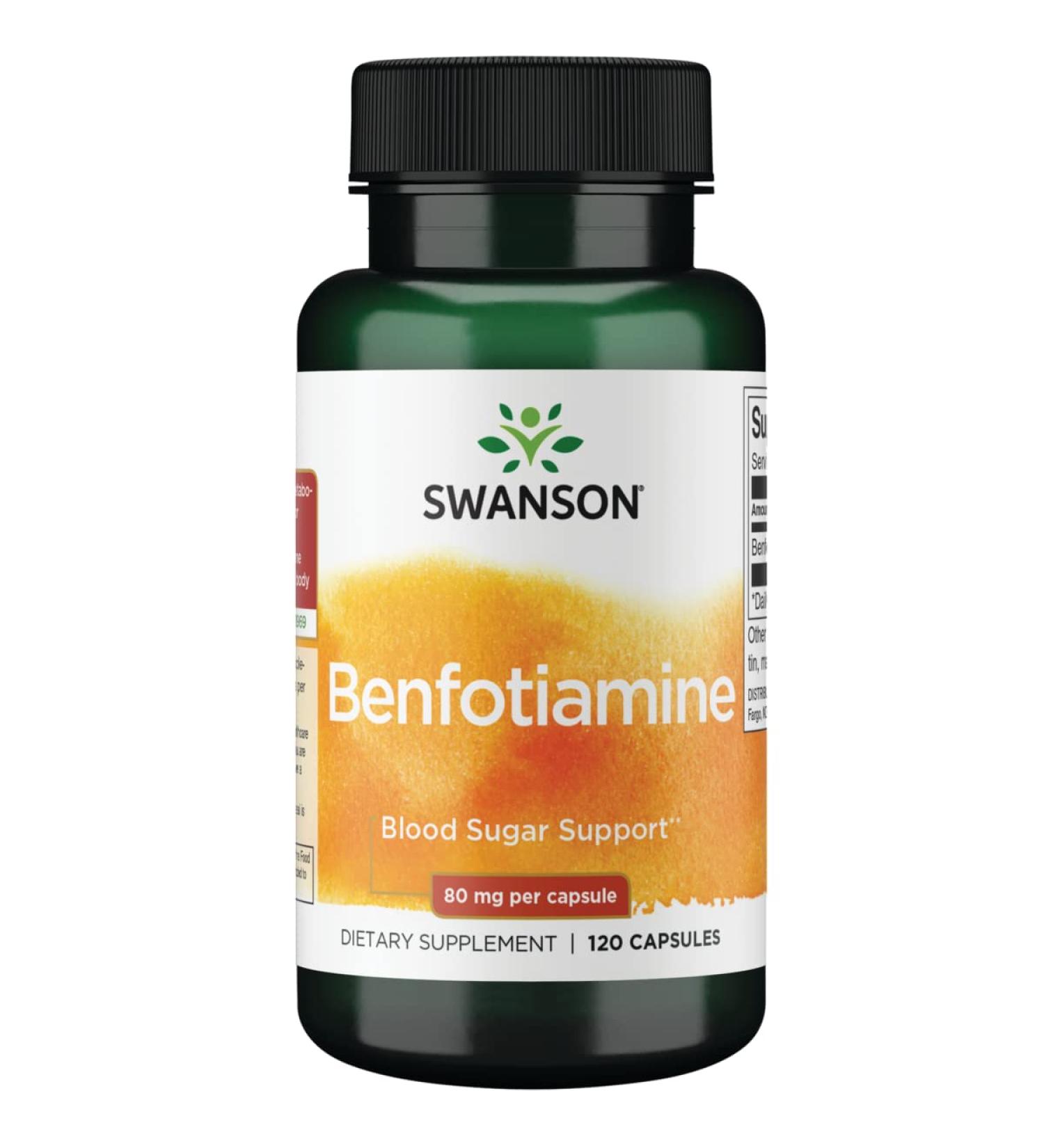 Swanson Benfotiamine 80mg - 120 Capsules | High Quality Supplement - Buy Online on GoSupps.com