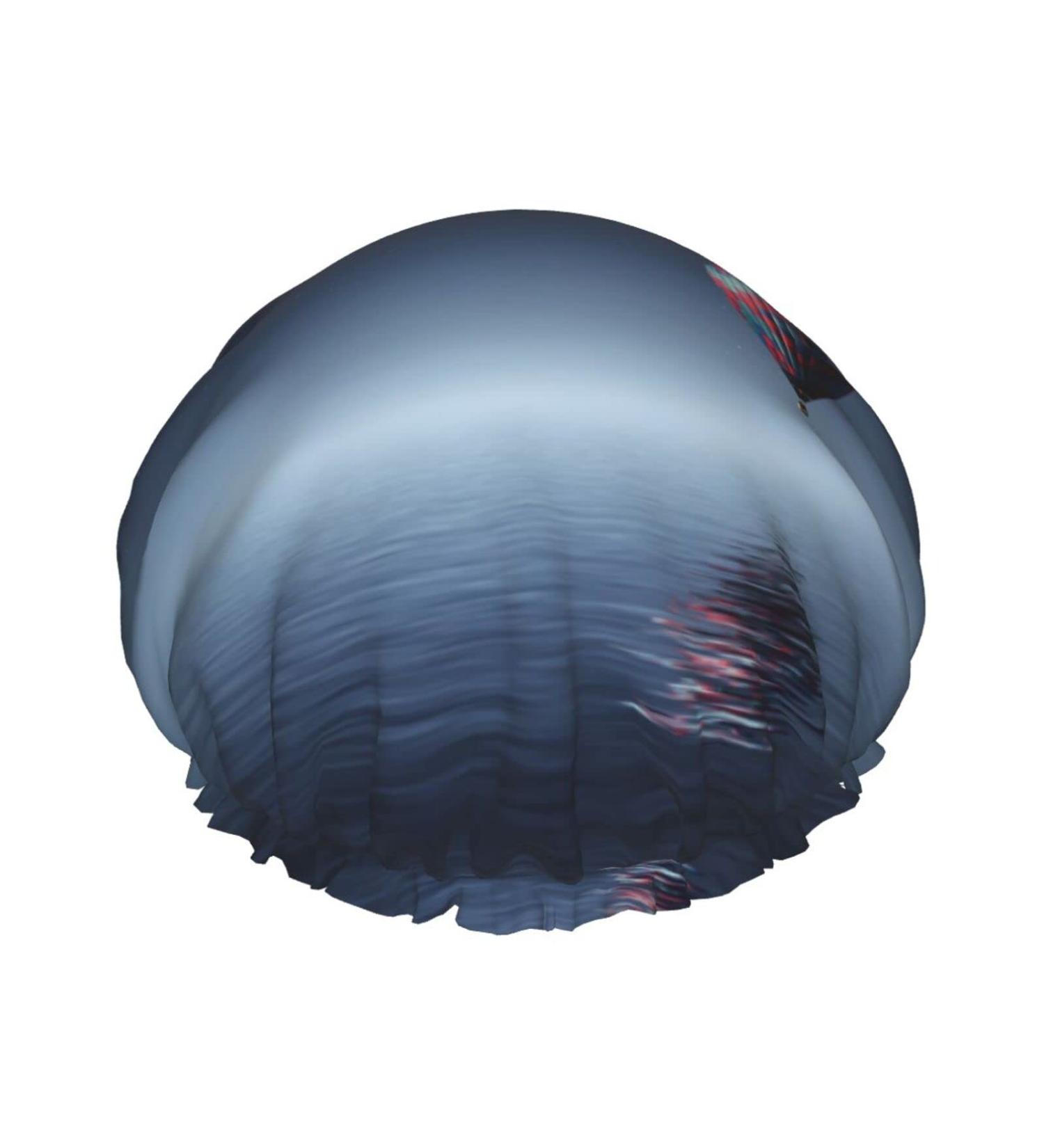 Night Sky Hot Air Balloon Printed Waterproof Shower Cap for Women - Universal Fit - Buy Online on GoSupps.com