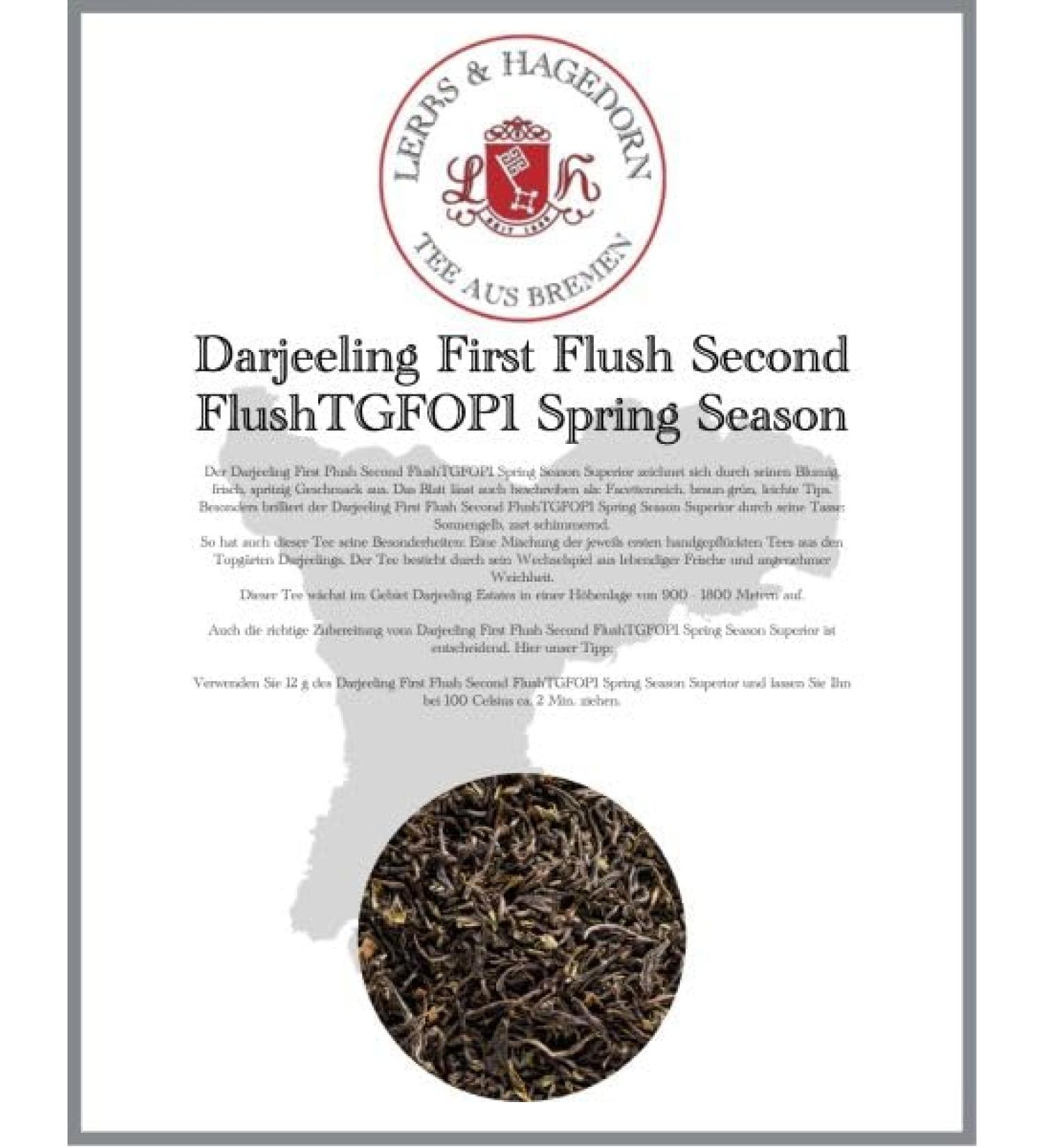  Lerbs & Hagedorn Darjeeling First Flush Second FlushTGFOP1 Spring Season Superior 1 kg - Buy Online on GoSupps.com