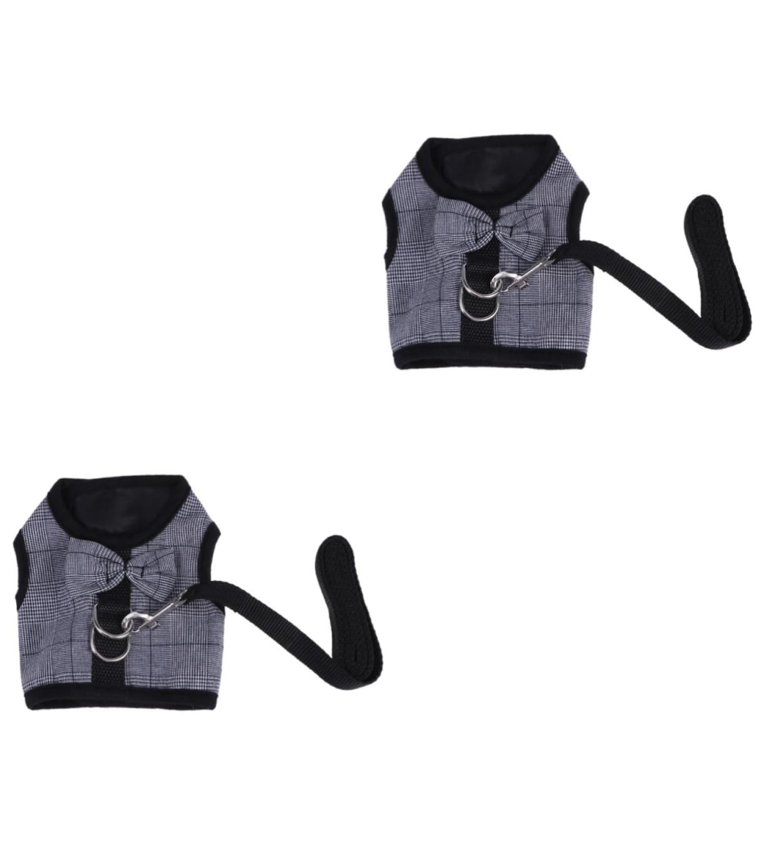 Minkissy 2-Piece Hamster Leash Set - Ferret & Guinea Pig Harness Chinchilla Costume & Rabbit Vest - Sizes Gray & Black - Buy Online on GoSupps.com