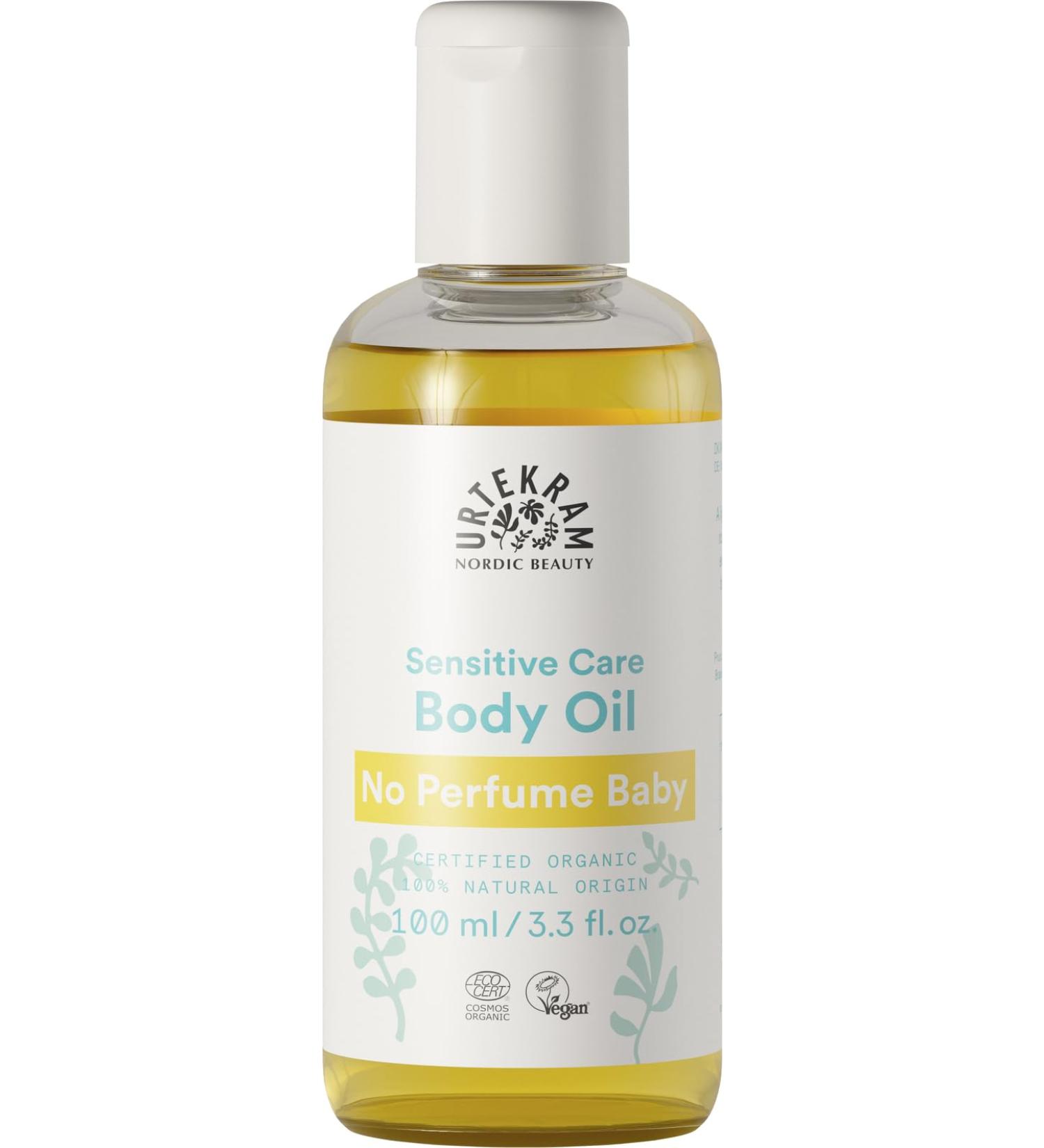 Urtekram Body Oil - No Perfume Baby - Sensitive Skin - 100 ml Vegan Organic No Perfume Natural Origin