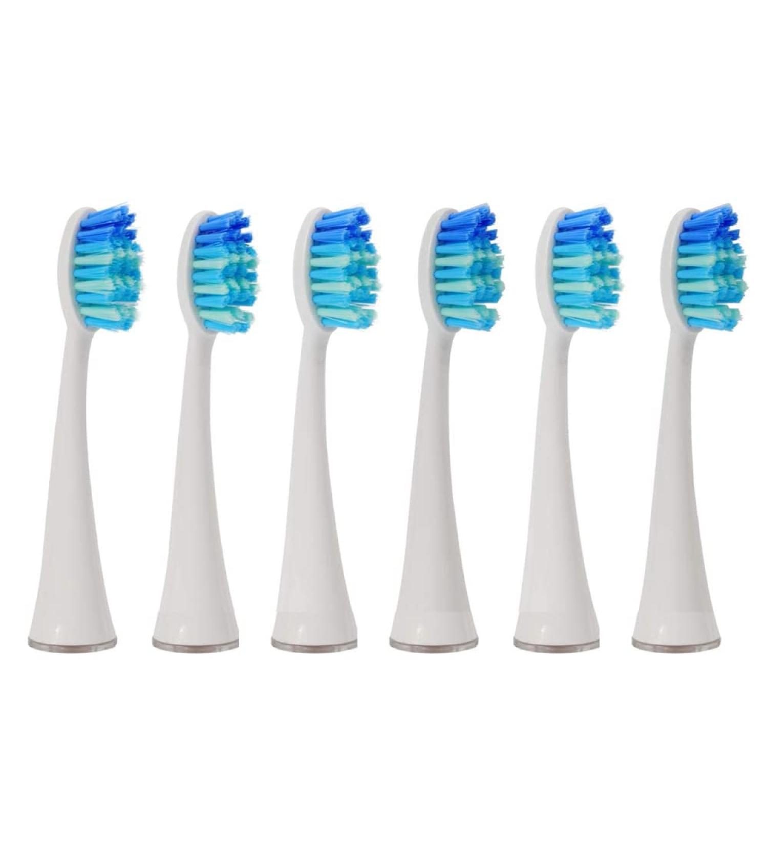 Voom Sonic Pro 7 Series Replacement Brush Heads with Advanced Soft Dupont Nylon Bristles - 6 Count - Buy Online on GoSupps.com