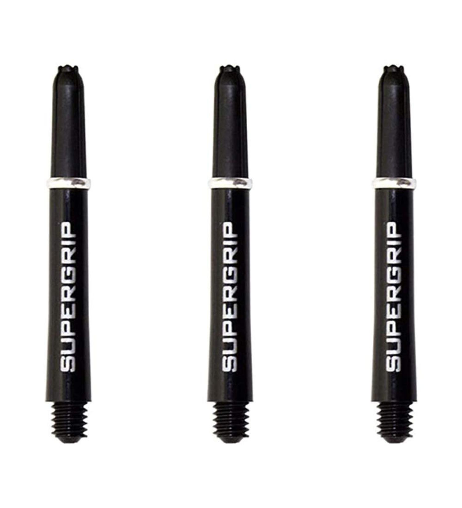 Art Attack Harrows Supergrip Tweenie Dart Shafts, Polycarbonate Stems, Machined Rings, Black & Silver (3 Sets)