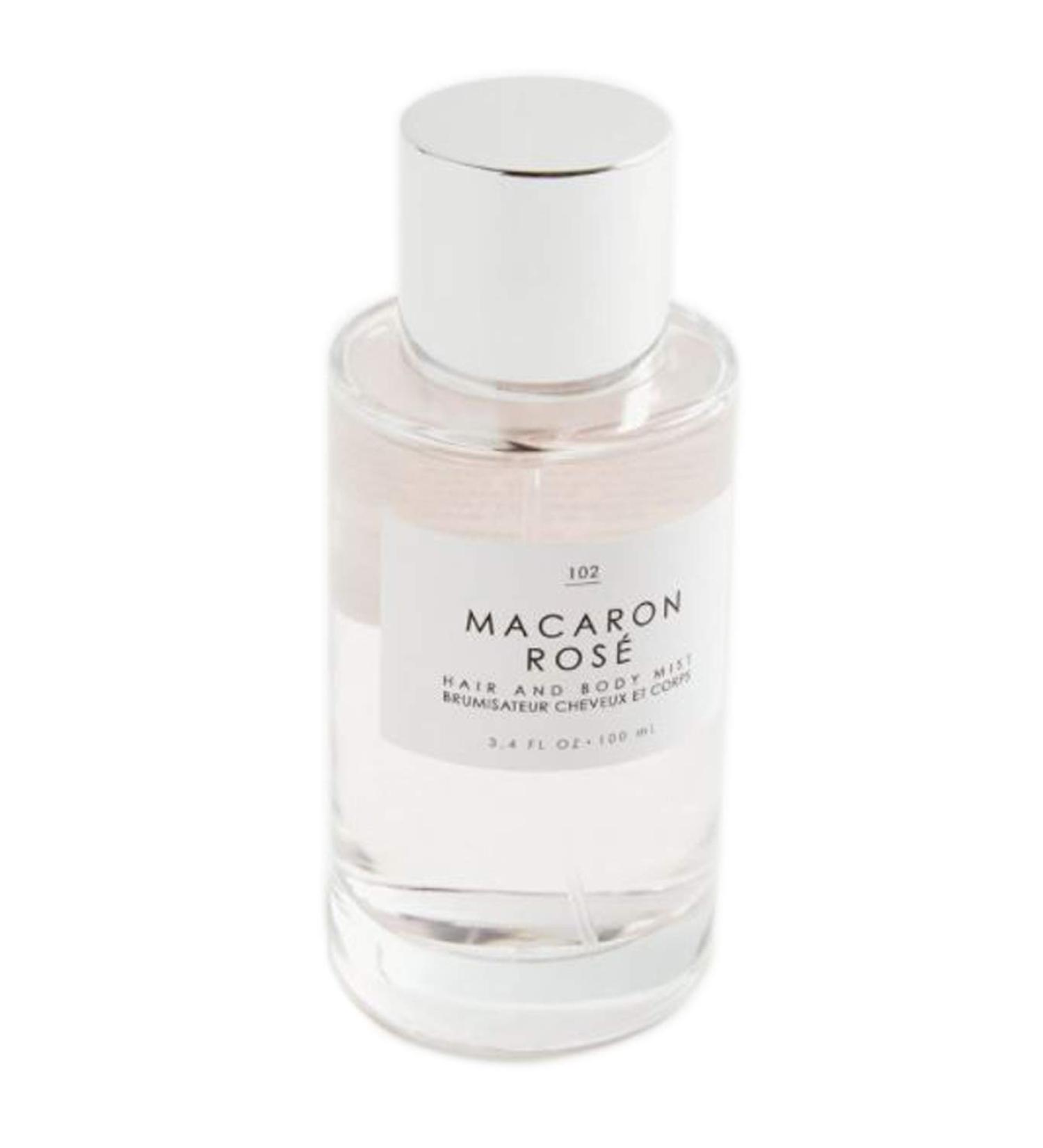 Gourmand Macaron Rose Hair + Body Mist 3.4 Fl.Oz! Blend Of Eau De Rose Turkish Delight And Sugarcane! Perfumed Hair & Body Mist For All Day Long-Lasting Freshness! Choose Your Scent! (Macaron Rose)