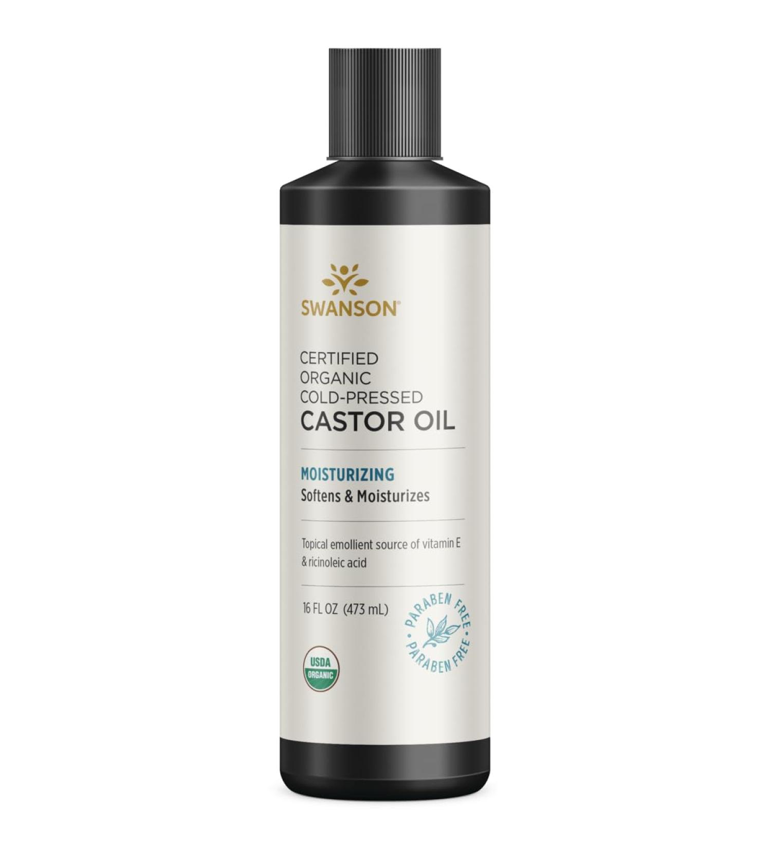 Swanson Certified 100% Organic Cold-Pressed Castor Oil 16 fl oz - Pure Natural and International Shipping Available - Buy Online on GoSupps.com