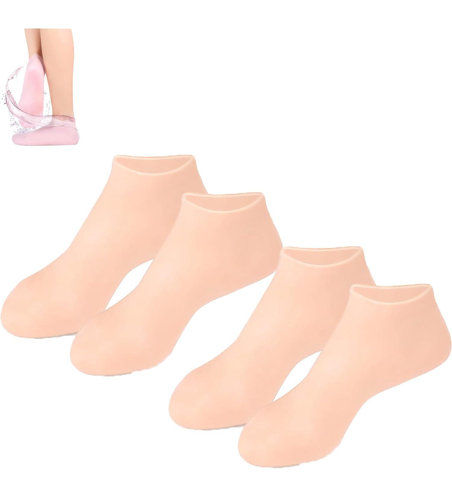Silicone Moisturizing Socks 2/4/6 Pairs Softening Dry Cracked Feet Rough Skins & Anti Slip Aloe Socks for Dry Cracked Feet Women Foot Spa Pedicure Gel Socks (Color : Skin Size : 4 Pairs) 4 pairs Skin - Buy Online on GoSupps.com