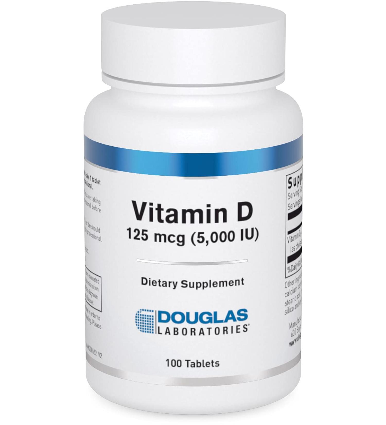 Douglas Laboratories Vitamin D (5,000 I.U.) | Immune Health & Bone Support | 100 Tablets - Buy Online on GoSupps.com