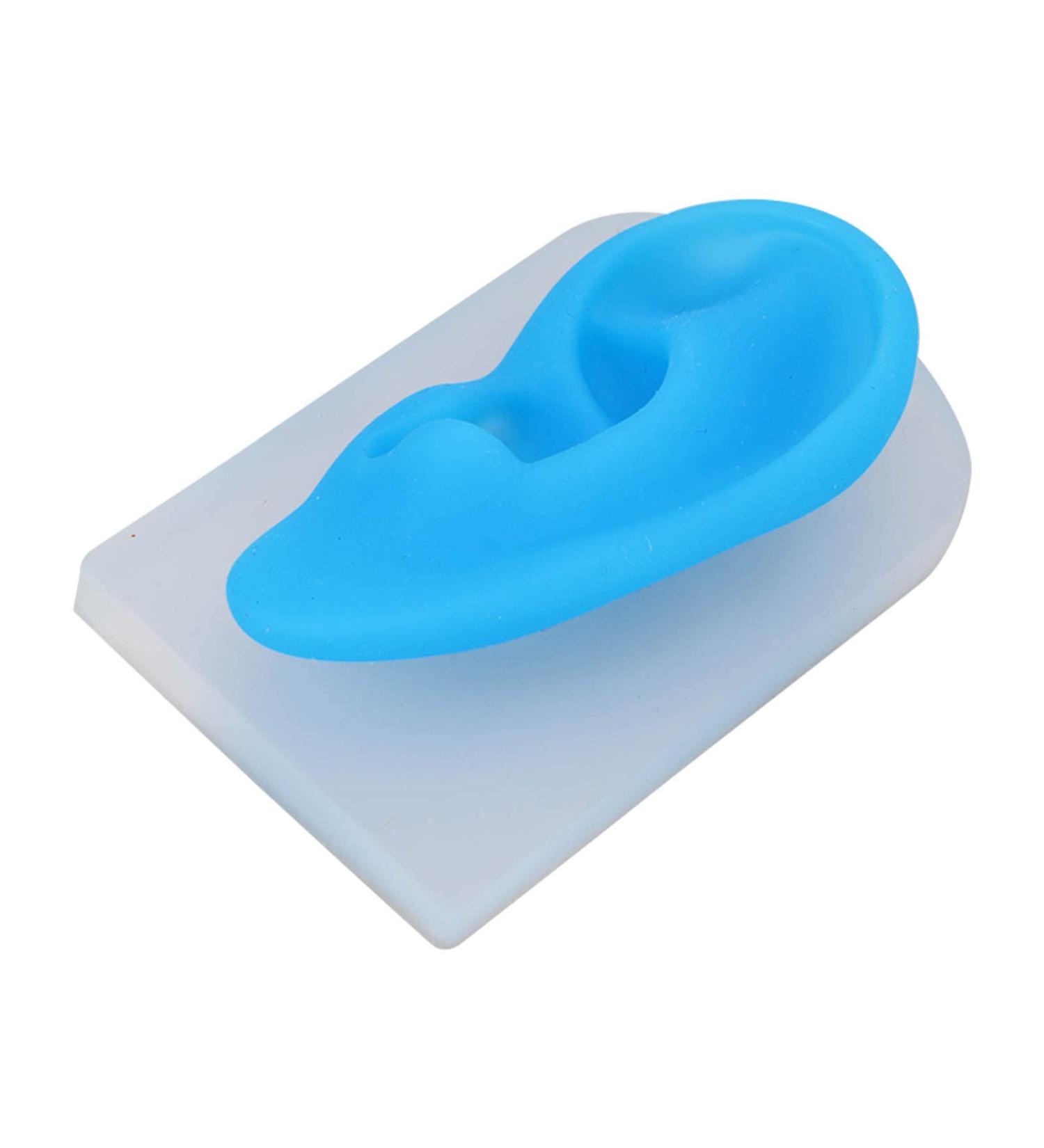 Reusable Silicone Left Ear Model for Teachers - School Ear Piercing Model with Transparent Base - Buy Online on GoSupps.com