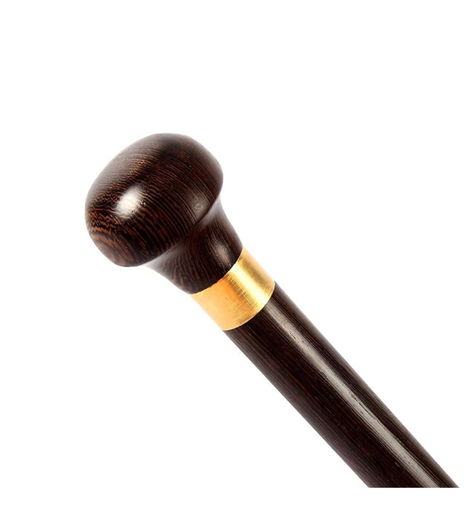 Folding Cane Walking Stick Handmade Wooden Round Head Design for Men and Women Crutch Non-Slip Pole Solid Wood Texture Family - Buy Online on GoSupps.com