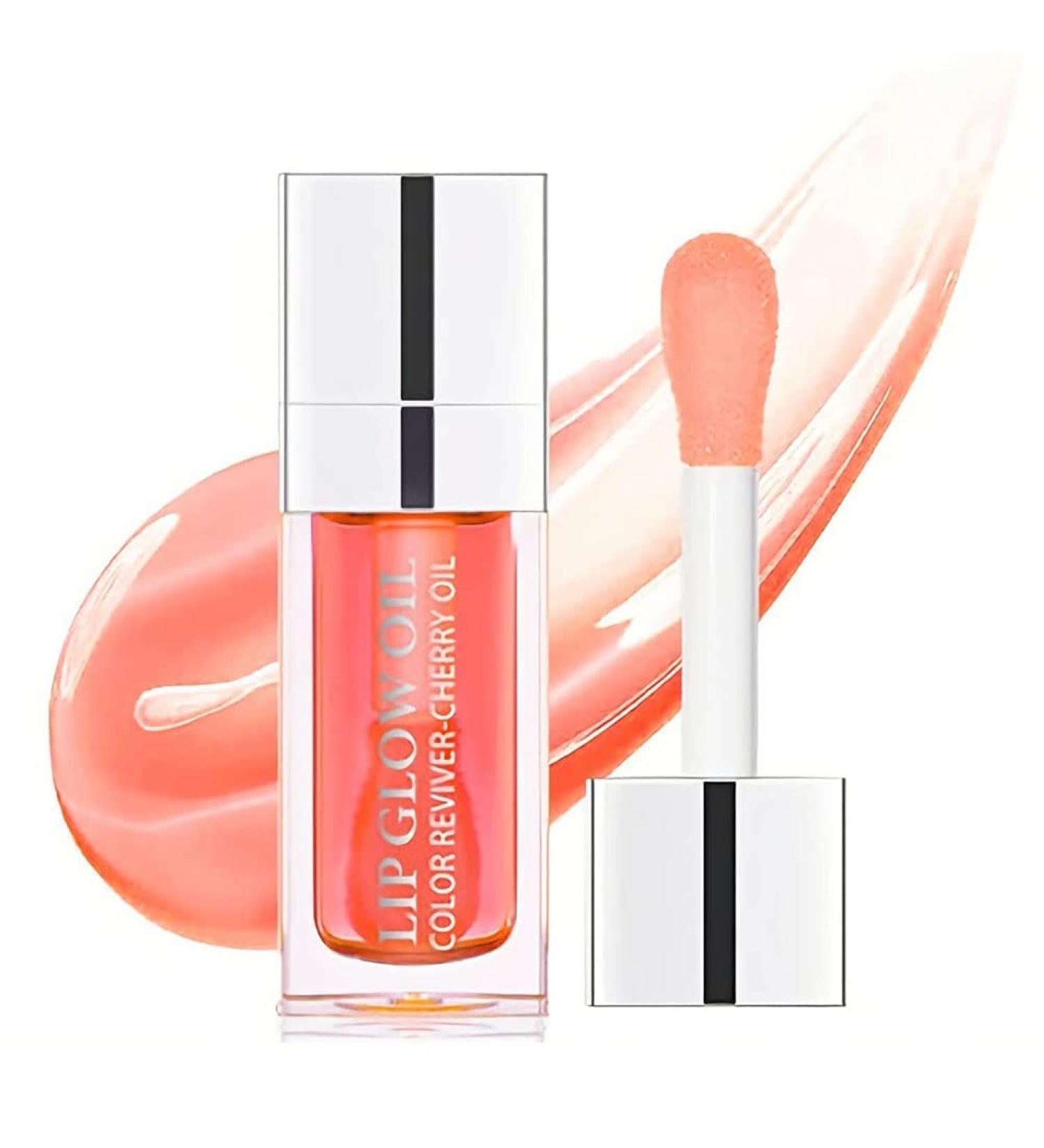 Hydrating Plumping Lip Oil | Long Lasting Lip Gloss | Tinted Nourishing Lip Glow Balm - Pink - Buy Online on GoSupps.com