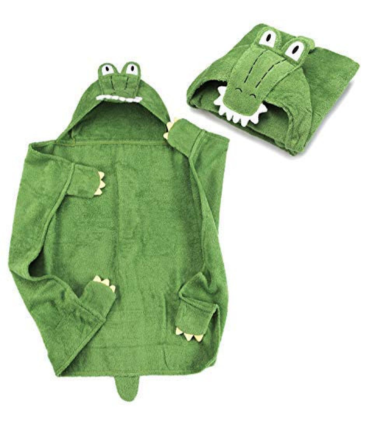 All Kids United Eco-Friendly 100% Cotton Hooded Baby Towel | 76x76 cm Green Frotte Bath Towel for Babies & Children - Buy Online on GoSupps.com