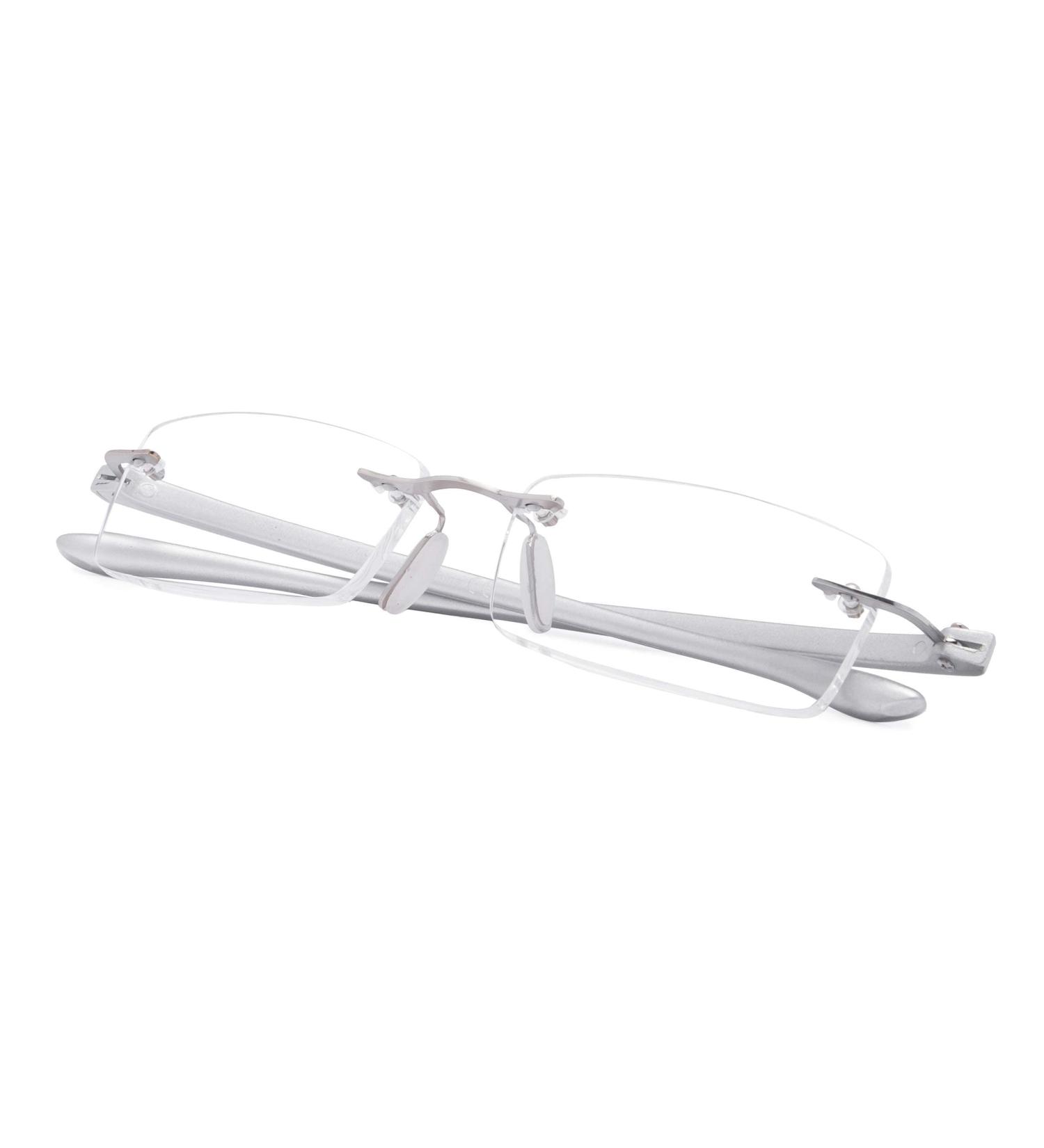 Reducblu Rimless Reading Glasses - Small Silver 2.5 Diopter Readers for Men and Women - Buy Online on GoSupps.com