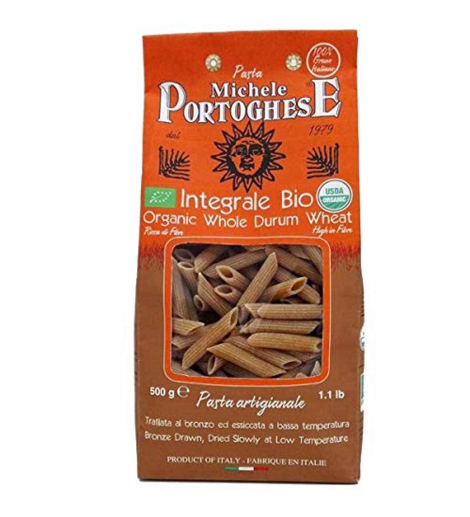 Michele Portoghese Wholemeal Durum Wheat Semolina Penne Rigate Organic from Italy 500 g