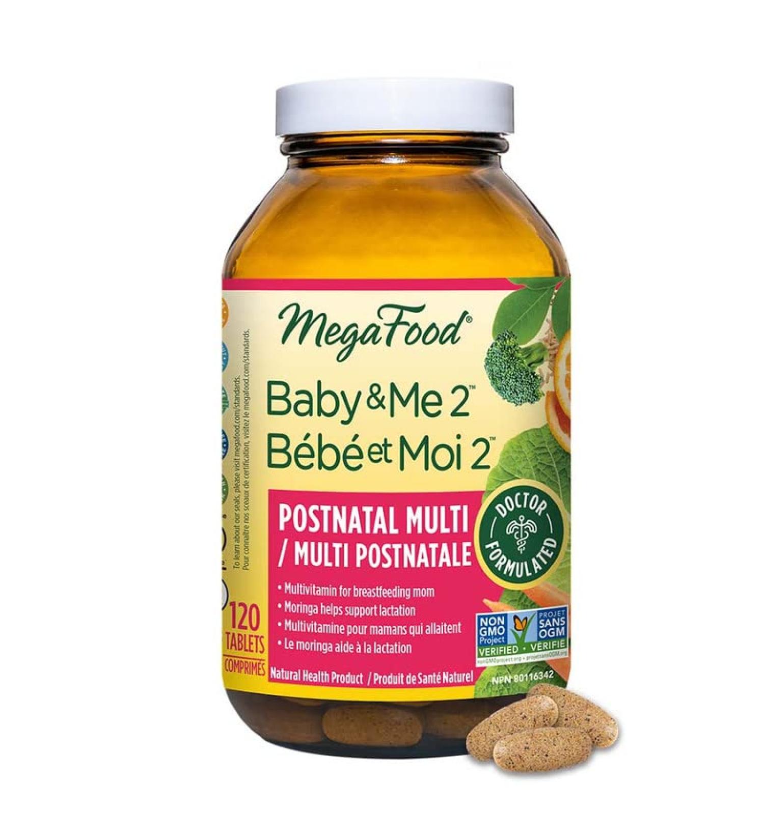 MegaFood Women's Postnatal Vitamins for Breastfeeding Moms | Postpartum Lactation Multivitamins Supplements for Women| Moringa Supplements | 120 Capsules Postnatal Vitamins 120 count (Pack of 1) - Buy Online on GoSupps.com