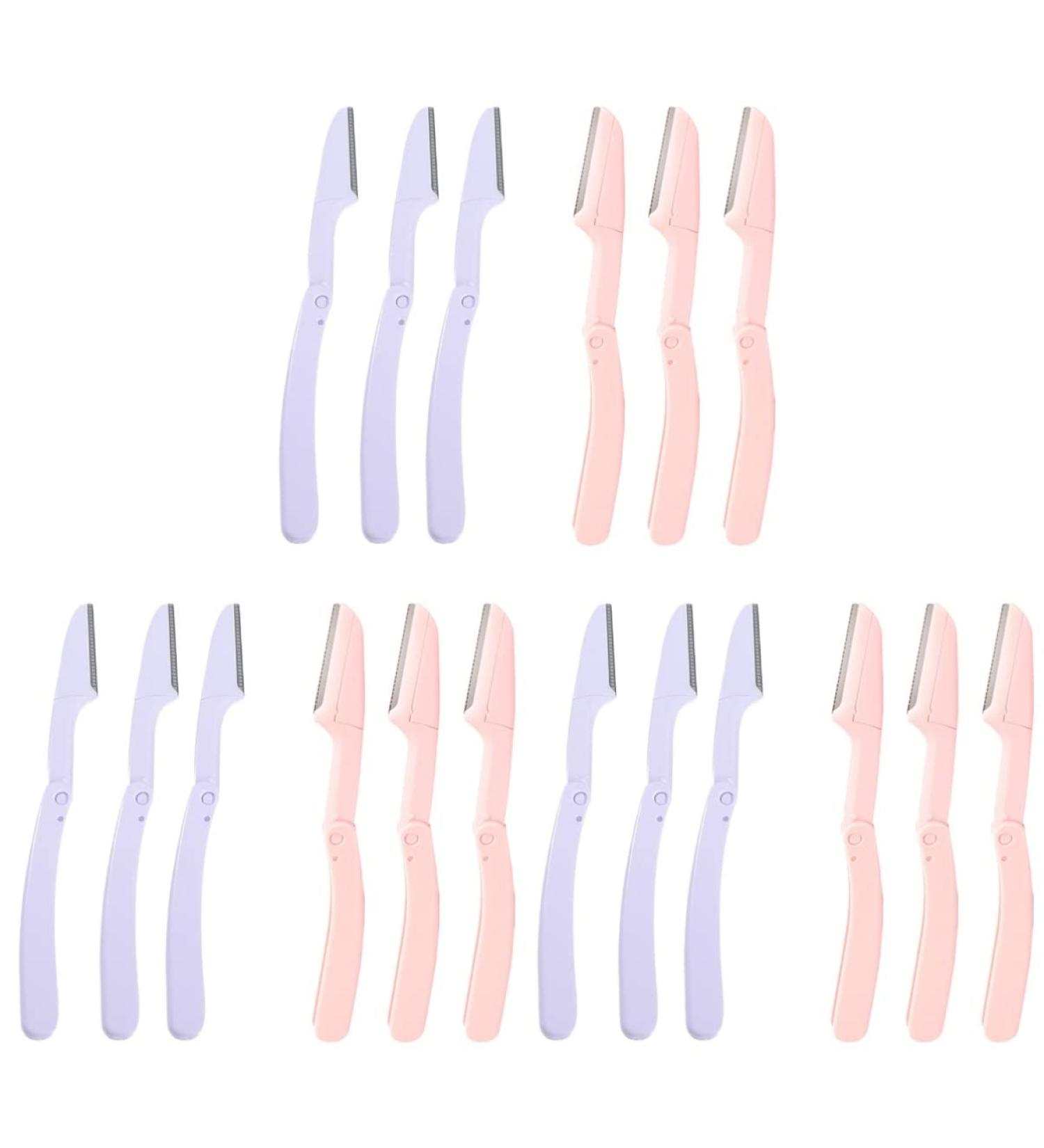 Frcolor 18 Pack Eyebrow Razor Kit - Precision Shapers Trimmers & Face Hair Remover - Violet & Pink Beauty Tools - Buy Online on GoSupps.com
