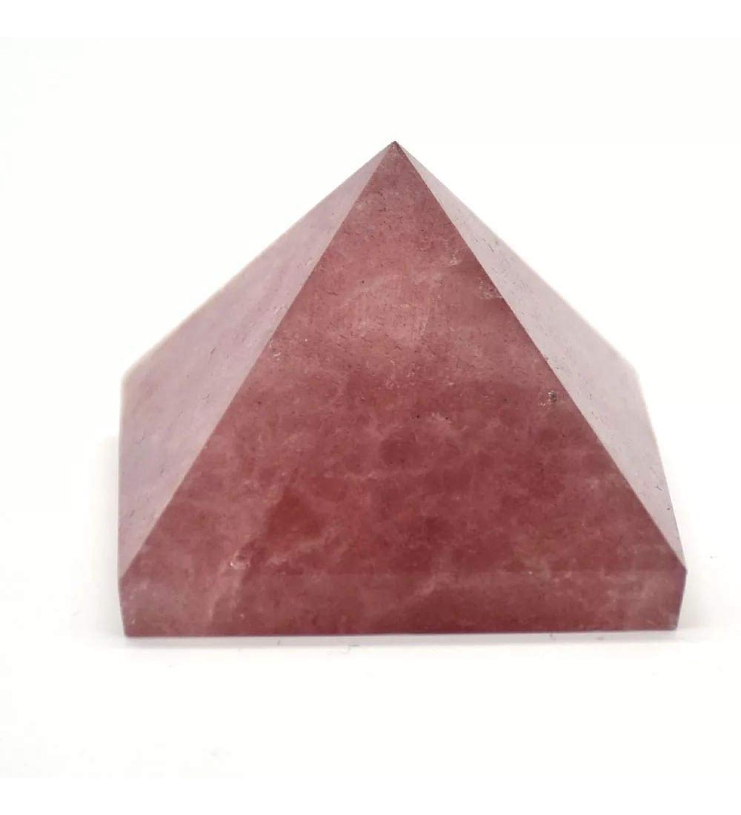 Natural Crystal Rough 40mm Natural Strawberry Crystals Quartz Stone Pyramid 1pc PEIQIYIN - Buy Online on GoSupps.com