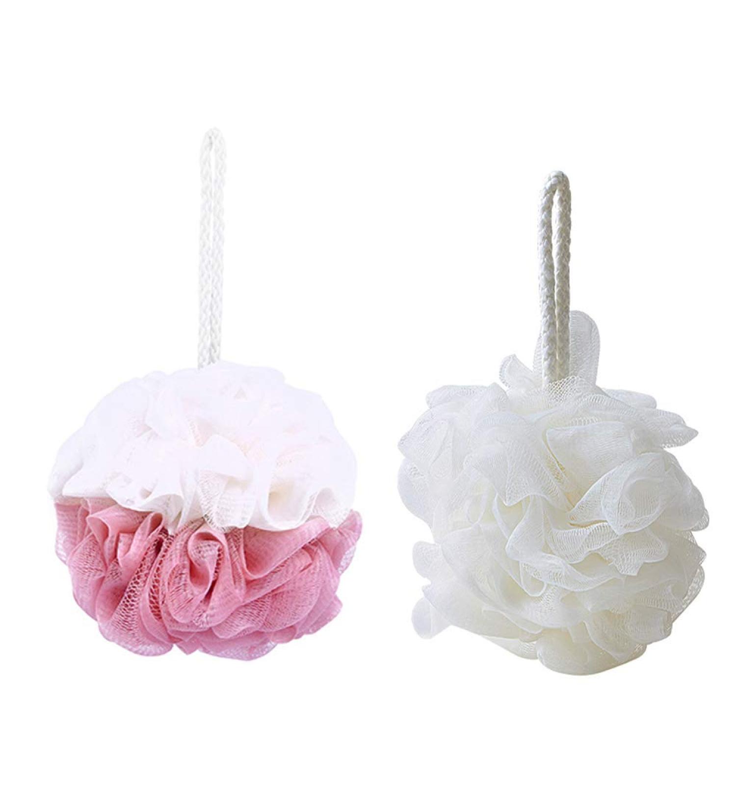 ZONGR Mesh Poufs Bath and Shower Sponge Loofahs Balls - Exfoliating Shower Supplies 2 Pack - Buy Online on GoSupps.com