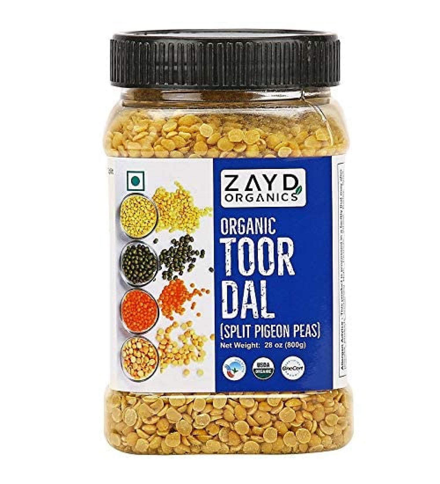 Zayd Organics Toor Dal  Indian Split Yellow Pigeon Peas  USDA Organic  1.75lbs (800g) - Buy Online on GoSupps.com