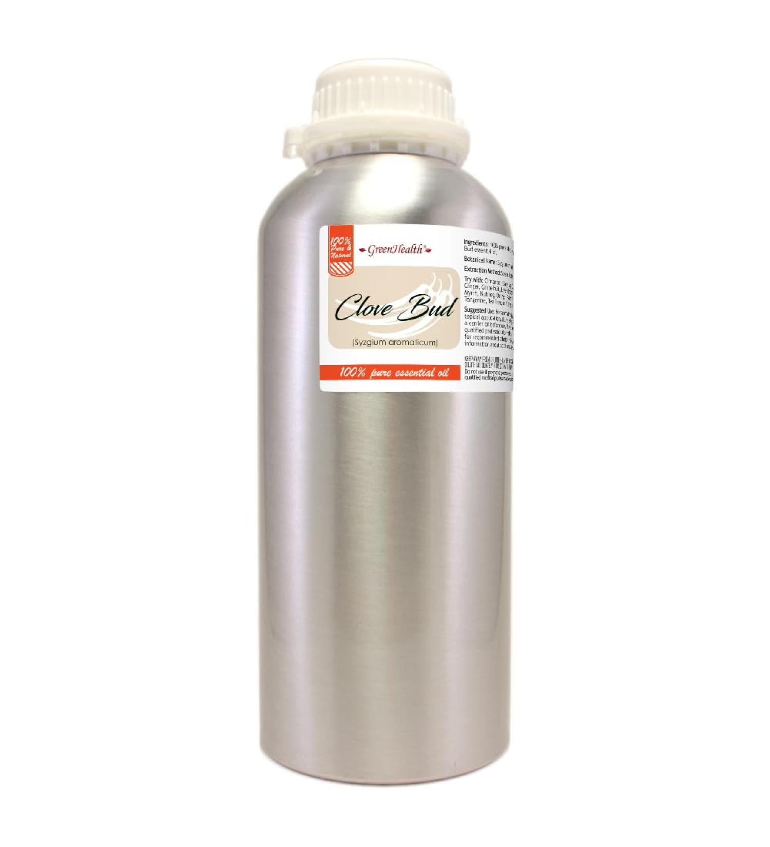 Clove Bud Essential Oil - 32 fl oz - Aluminum Bottle w/Locking Cap - 100% Pure Essential Oil - GreenHealth - Buy Online on GoSupps.com