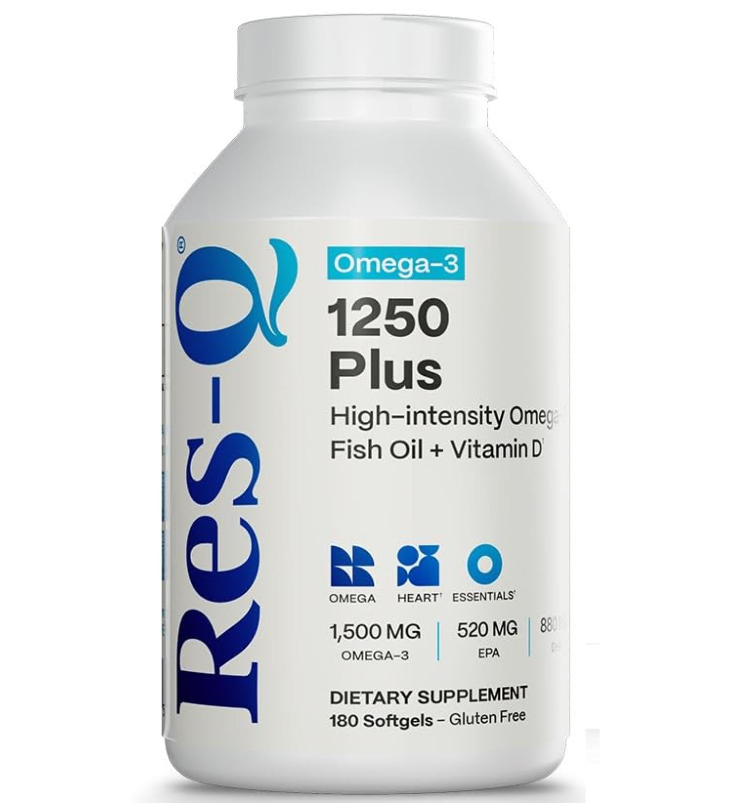 Res-Q 1250+ Omega-3 & Vitamin D3 Fish Oil Capsules
