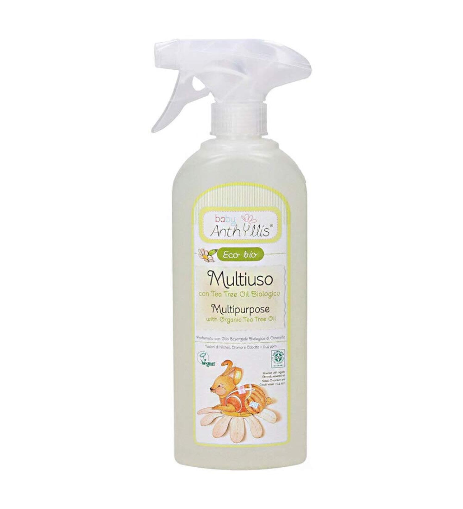 Baby Anthyllis Multipurpose Surface Spray Cleaner Toy and Object Sanitiser Tee Tree Oil Lemon Grass. Organic Vegan 99% Natural ingredients 500ml