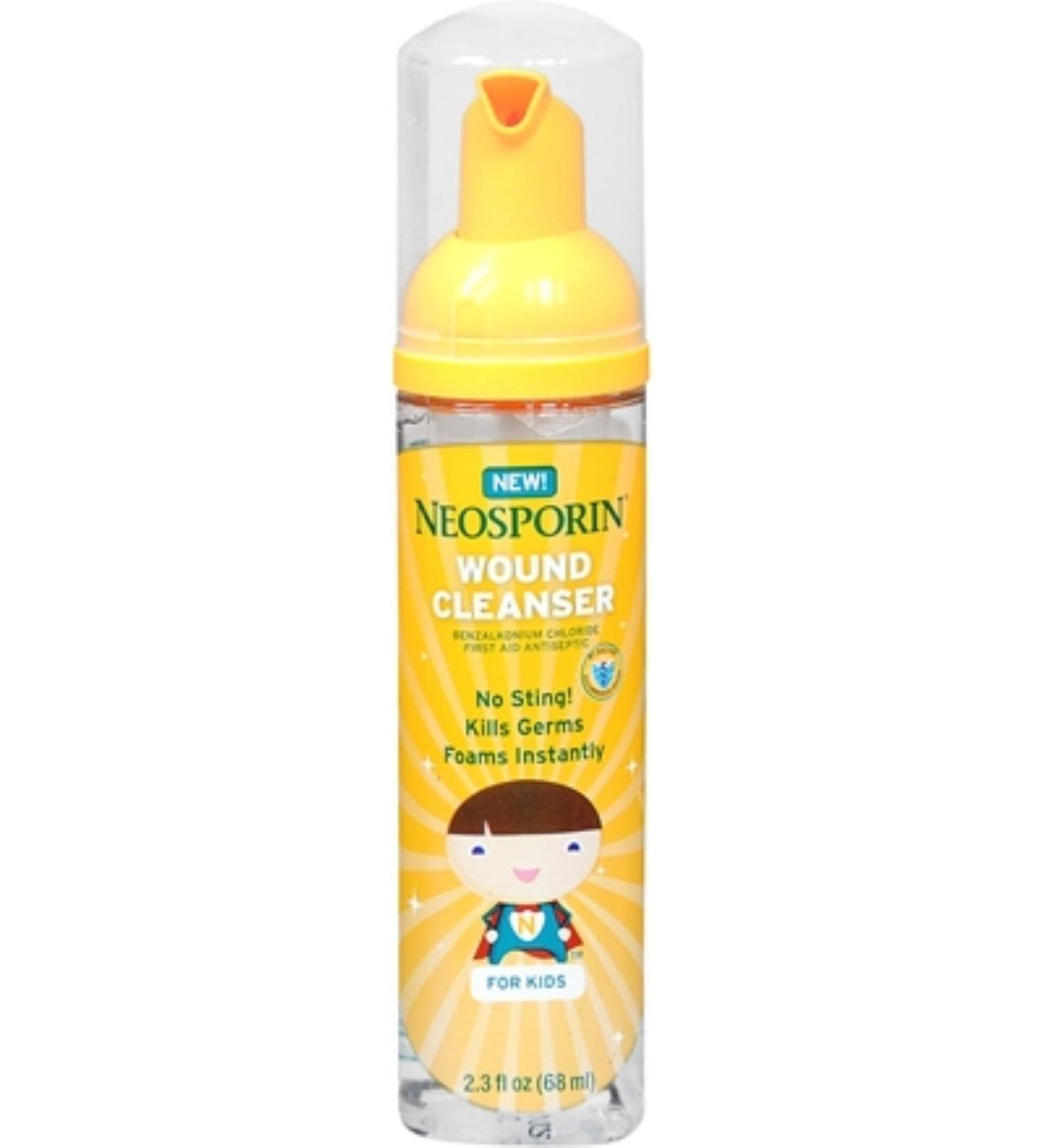Neosporin First Aid Antiseptic Foaming Liquid For Kids Ages 2 and Up 2.3 fl oz (68 ml)